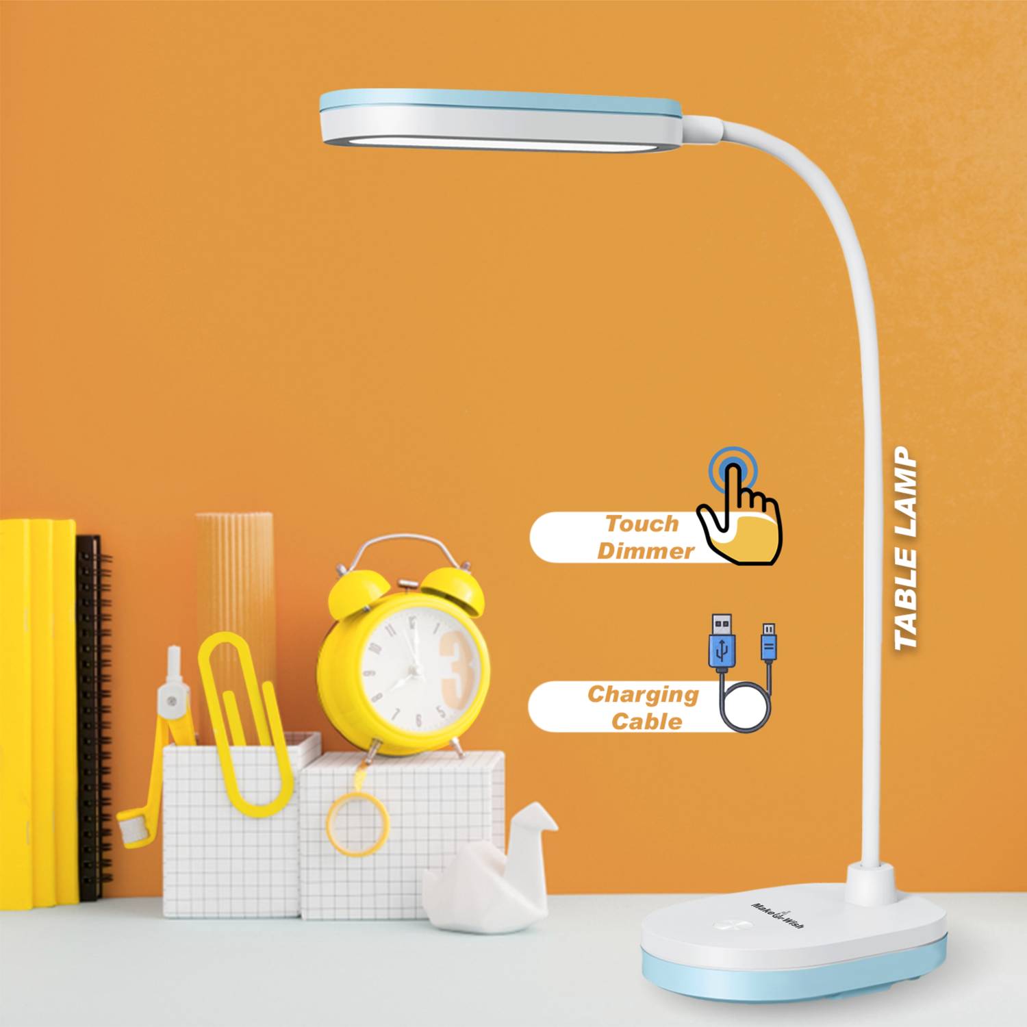Make Ur Wish Rechargeable Study Desk/Table Lamp Eye Protection To