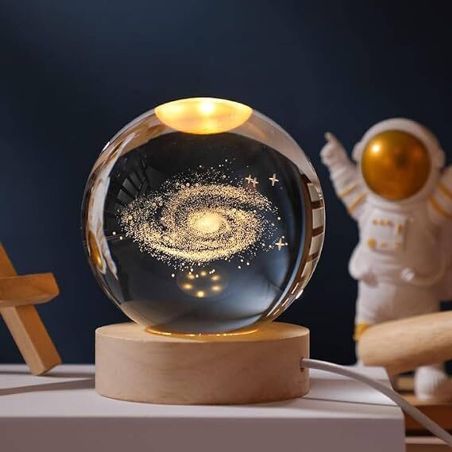 the anuja 3D Galaxy Crystal Ball Night Lamp,Solar System Crystal