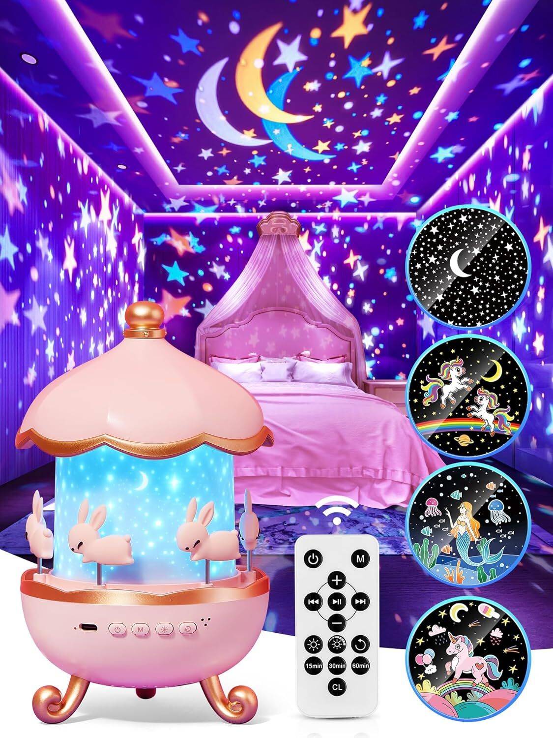 Wengonvila Star Projector for Kids Night Light Projector,Remote+3