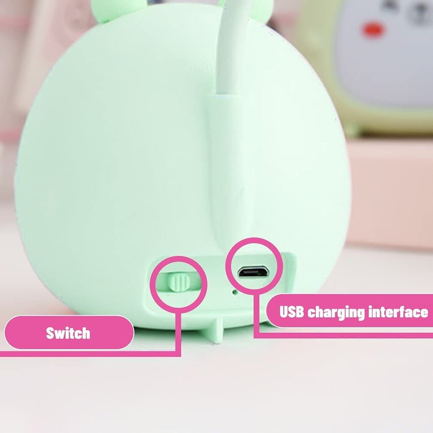Image of Powerpicks USB Rechargeable Table Desk Lamp Cute Cartoon Study Lamp
