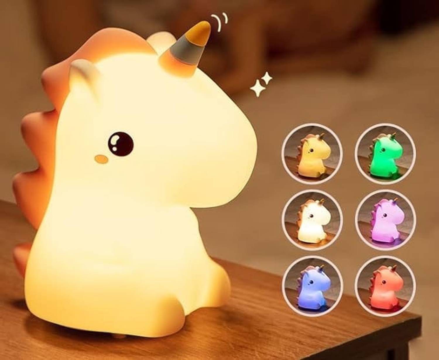 sareelace Unicorn Night Light for Kids 7 Color Changing Rechargea
