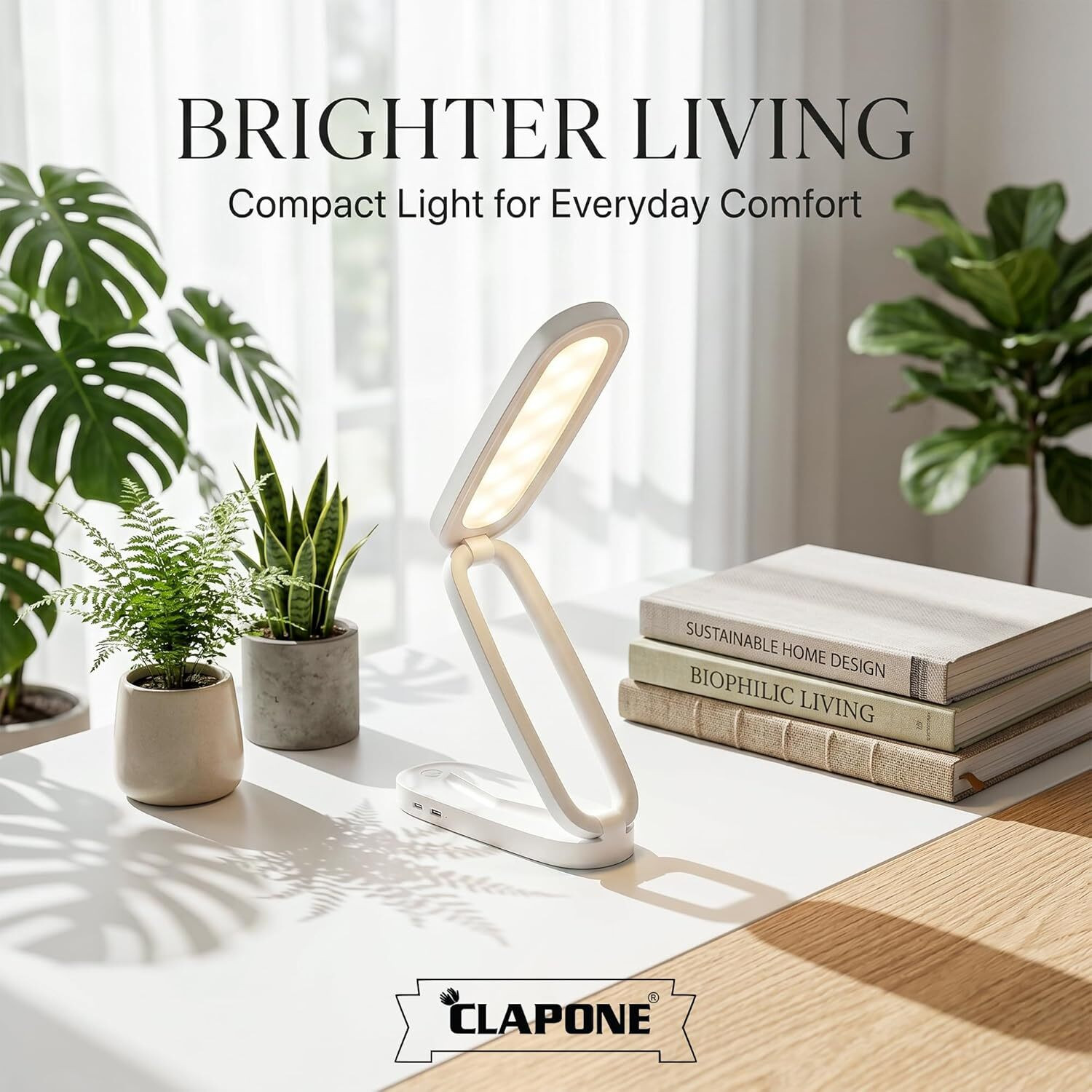 Image of CLPONE LED Desk Lamp Rechargeable Foldable for Study 3 Brightness Touch Control Study Lamp