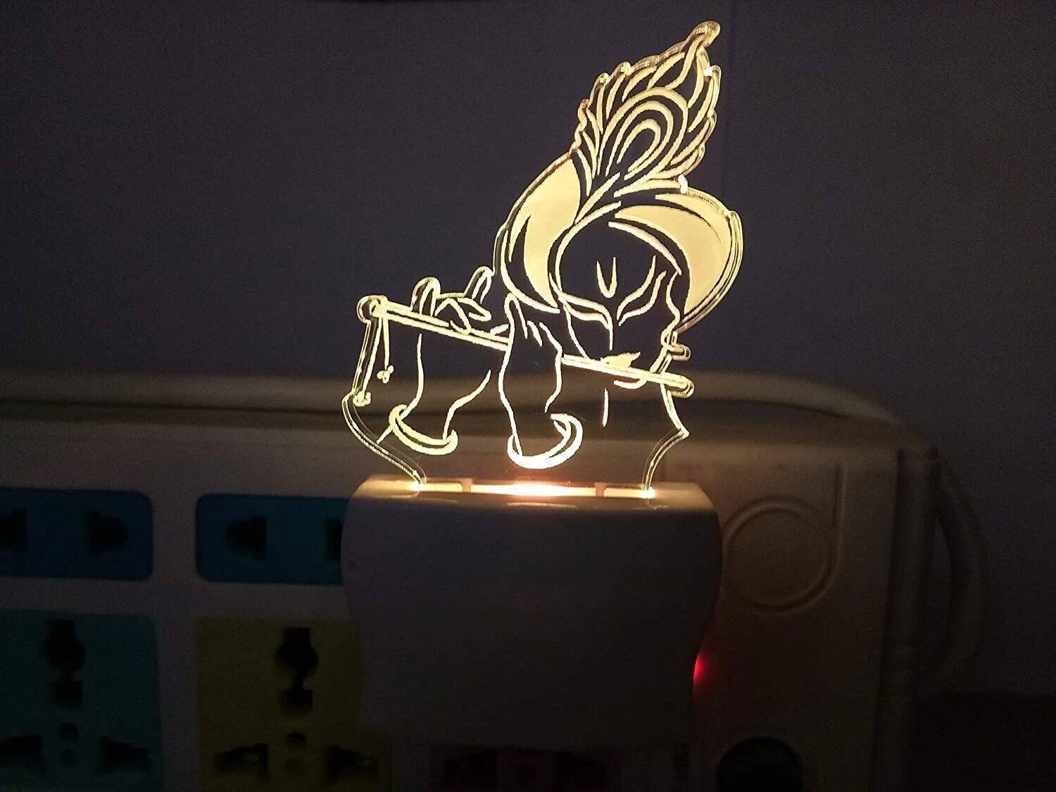 SC Enterprise 3D Illusion Lord Krishna Design Night Lamp Night La