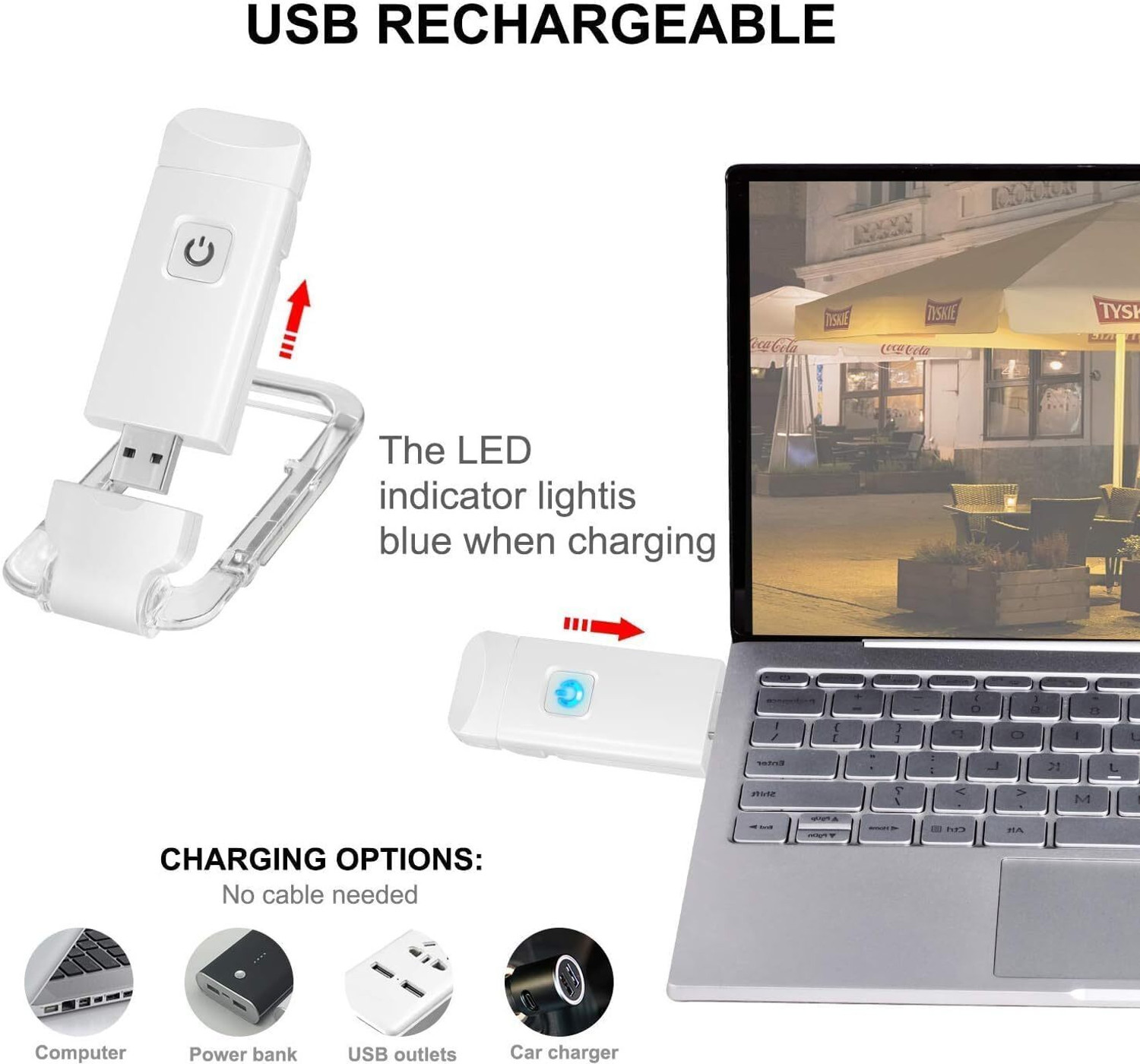 Image of MJKD Book Light Rechargeable, Amber Reading Lights for Books in Beda Study Lamp
