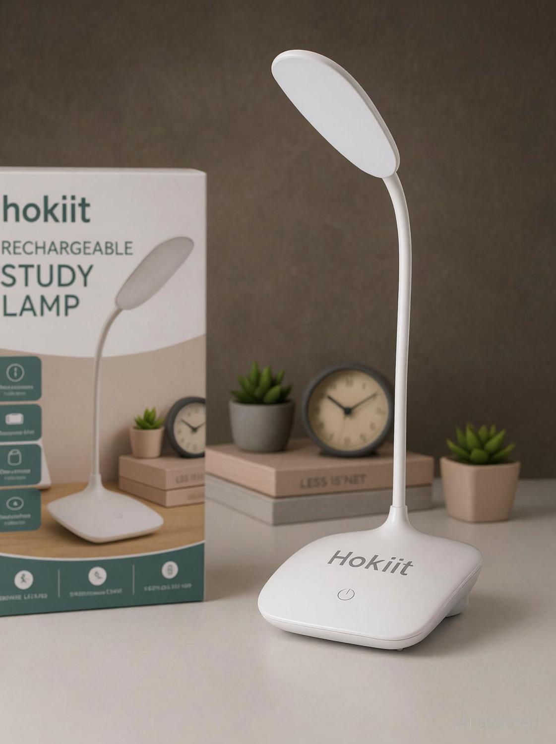 Image of Hokiit Desk Lamp Touch Sensor On /Off Study Lamp USB Rechargeable Study Lamp