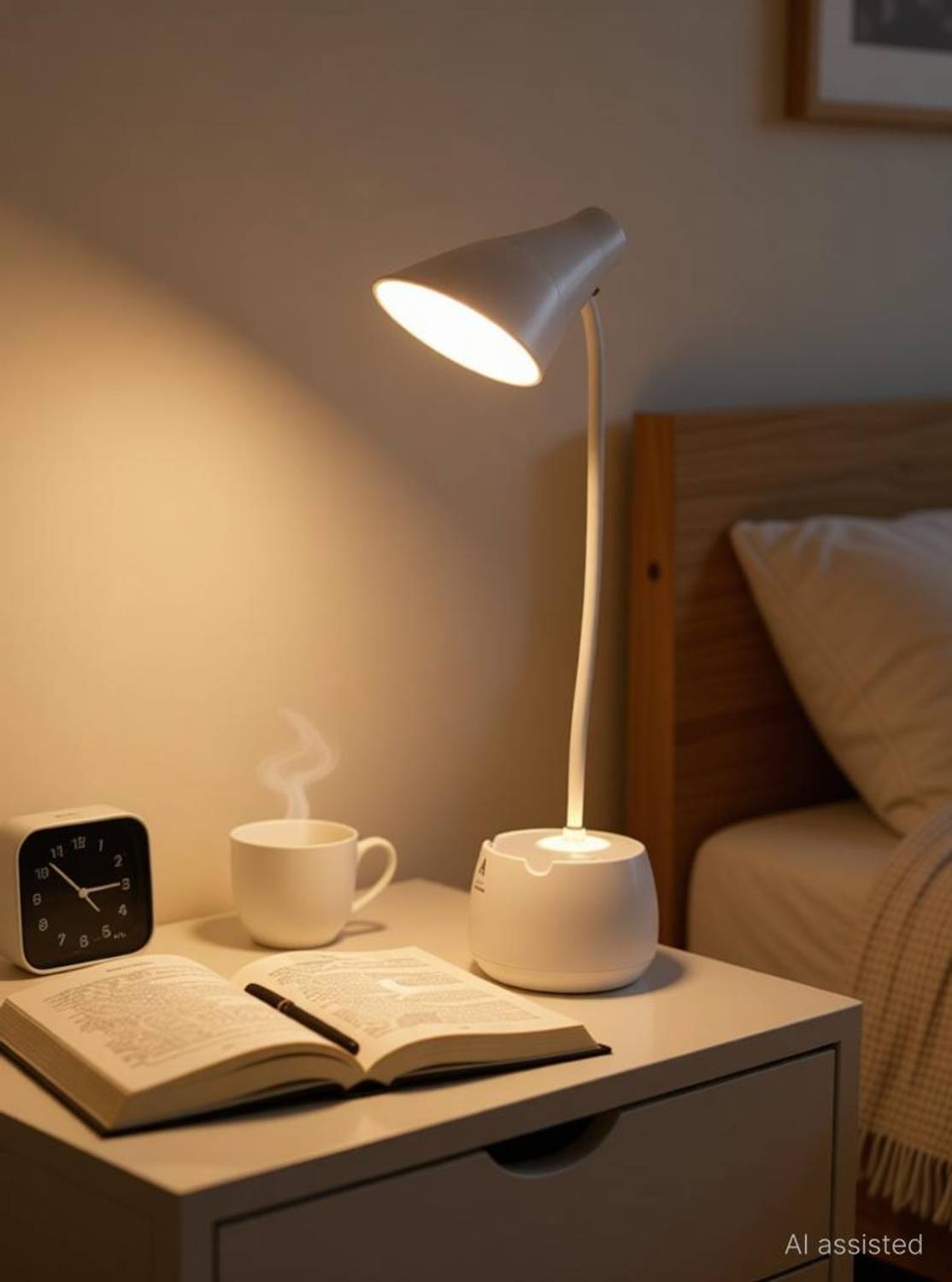 AKARI Rechargeable Portable LED Bright Table Lamp Adjustable Emergency Light Study Lamp