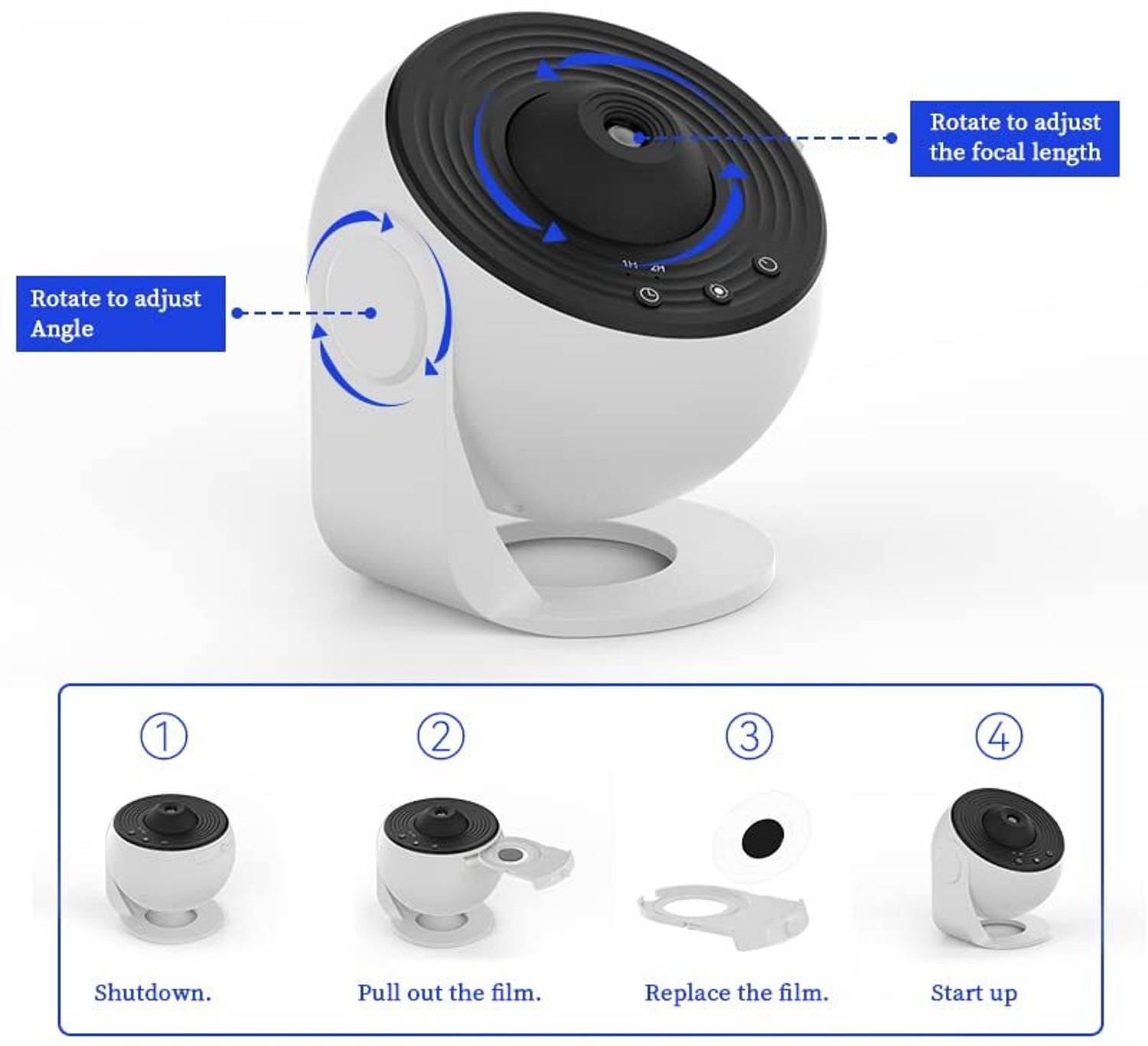 Image of VOLTegIC 360 Degree Auto Rotation-Timed Starry Planetarium Projector Night Lamp