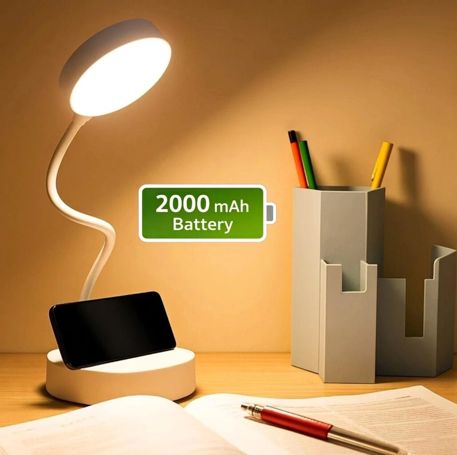 Image of Trust Ware Lamp for study Touch Sensor On /Off Table Lamp USB Rechargeable Study Lamp