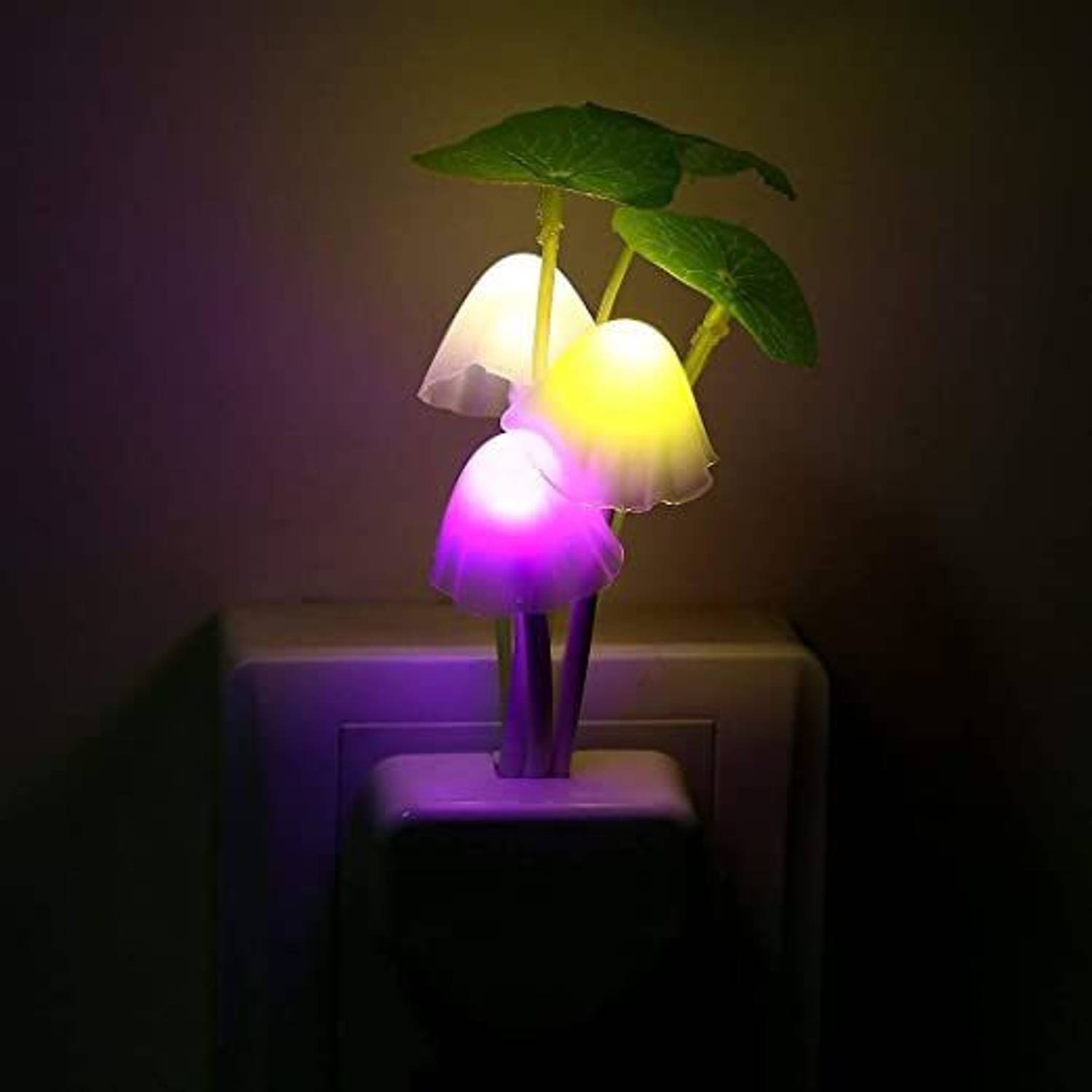 Dream Service Mushroom Color Changing Multi Color Led Sensor Flower Night Lamp Pack of 2 Night Lamp