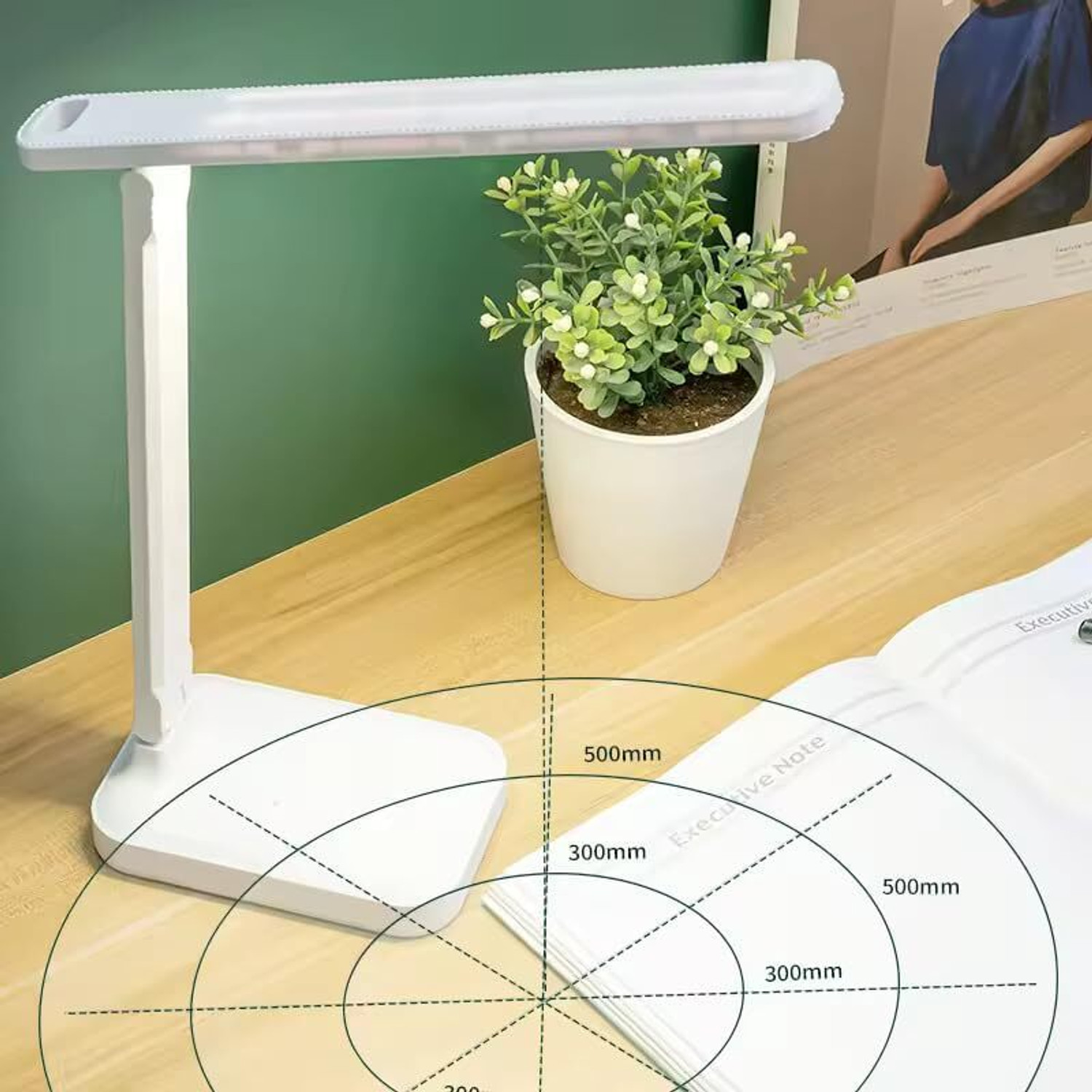 Image of Trust Ware Foldable Desk Light 2000mAh Rechargeable Battery Touch Sensor On /Off Study Lamp