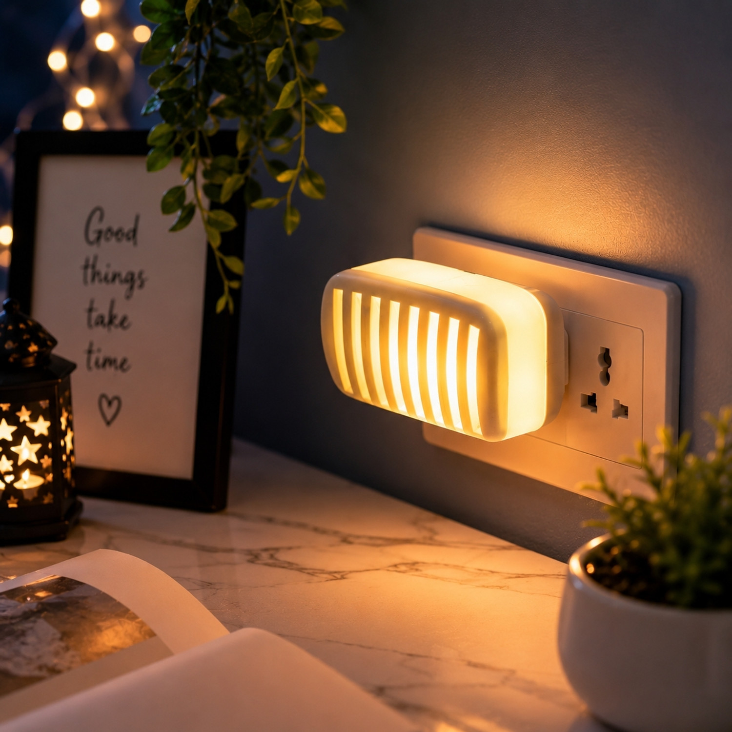 Image of Asonn LED Night Lamp Set of 4 | Bright, Safe & Energy Efficient Home Lighting Night Lamp