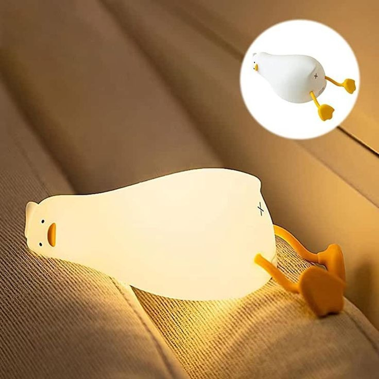 Image of NAIRO Lying Duck Night Light for Kids, 3 Step Dimmable Night Light, Touch Sensor Night Lamp