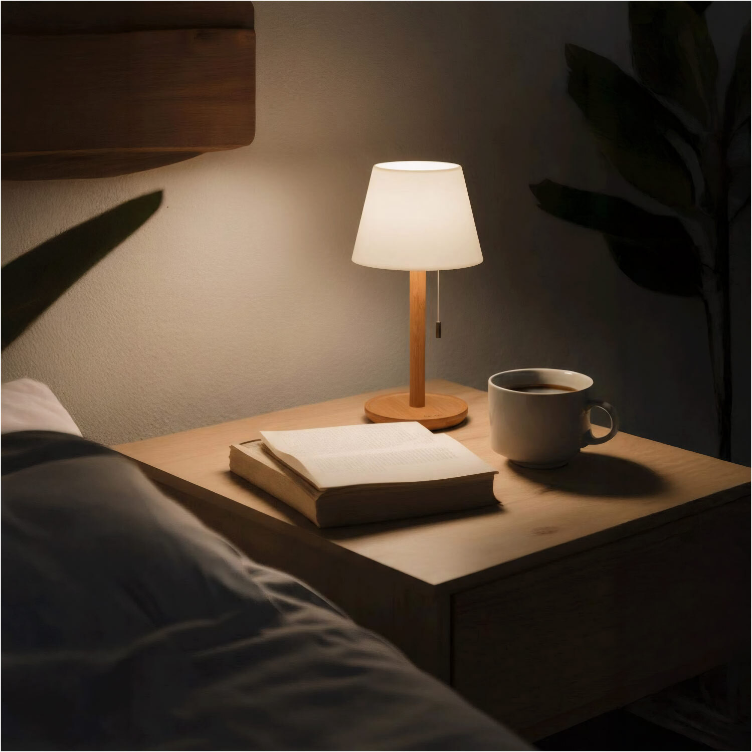 Image of TIMALFI Rechargeable Table Lamp Pull Chain Switch 3 Color LED Light Dimmable (Bellara) Table Lamp