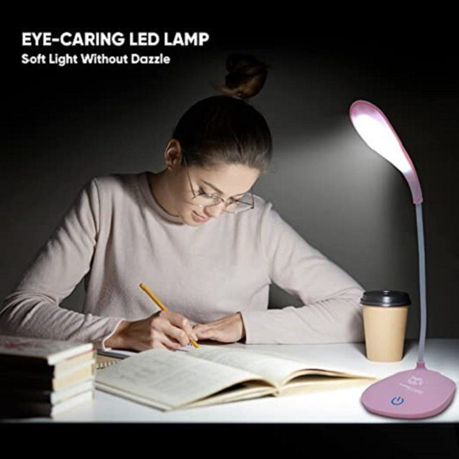 Image of AKR Study lamp Rechargeable Led Touch On Off Switch Student Study Reading Dimmer Led Study Lamp