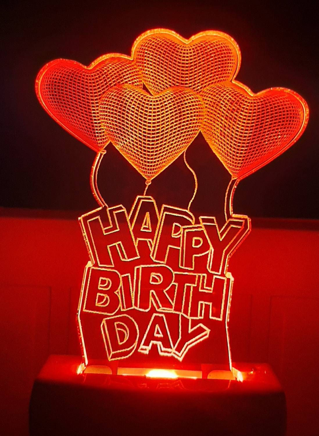 Amrut art Birthday 3D Illusion LED Night Lamp (Multicolour) Night Lamp