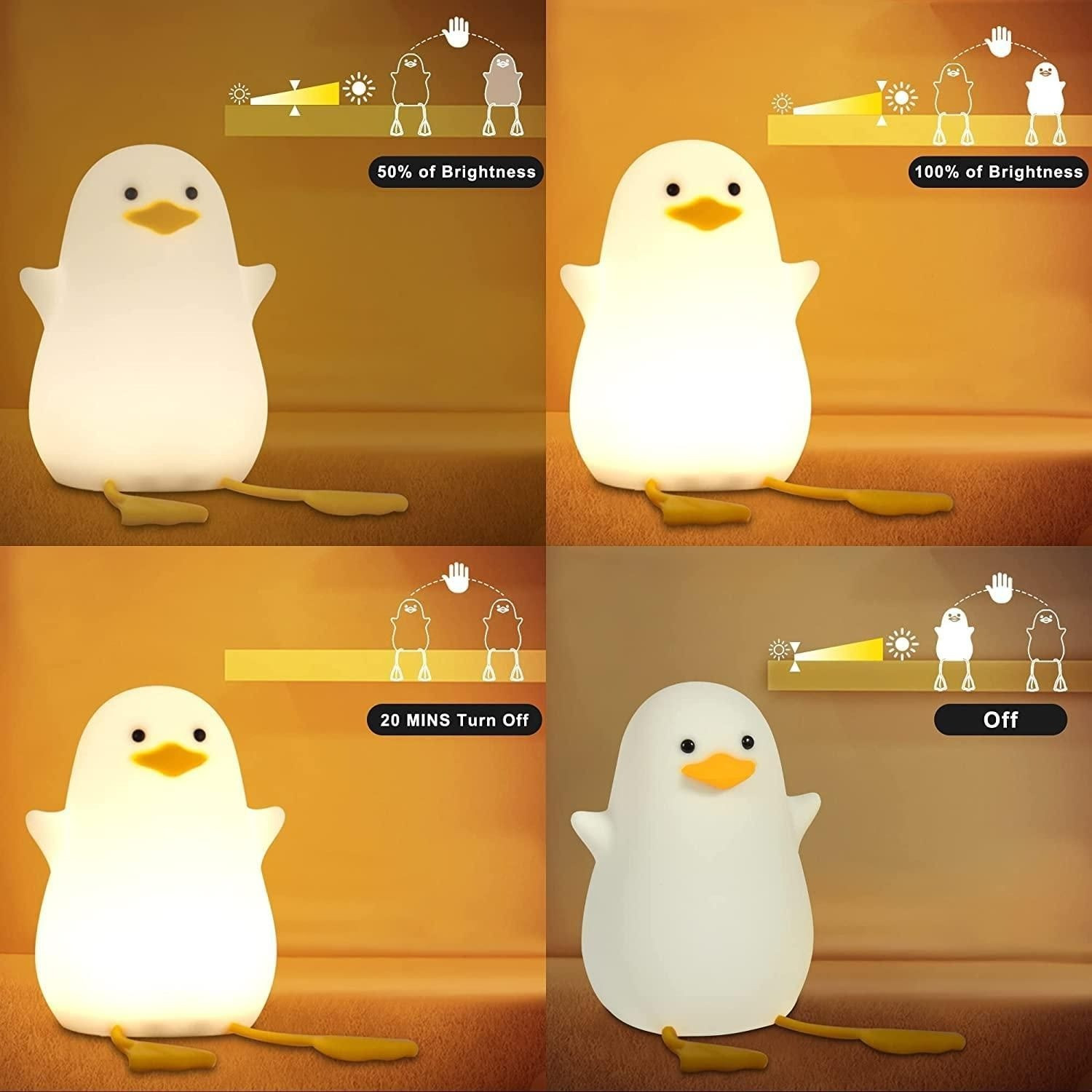 Image of NAIRO Silicone Duck Night Lamp Touch-Control LED Light | Color-Changing Safe for Kids Night Lamp