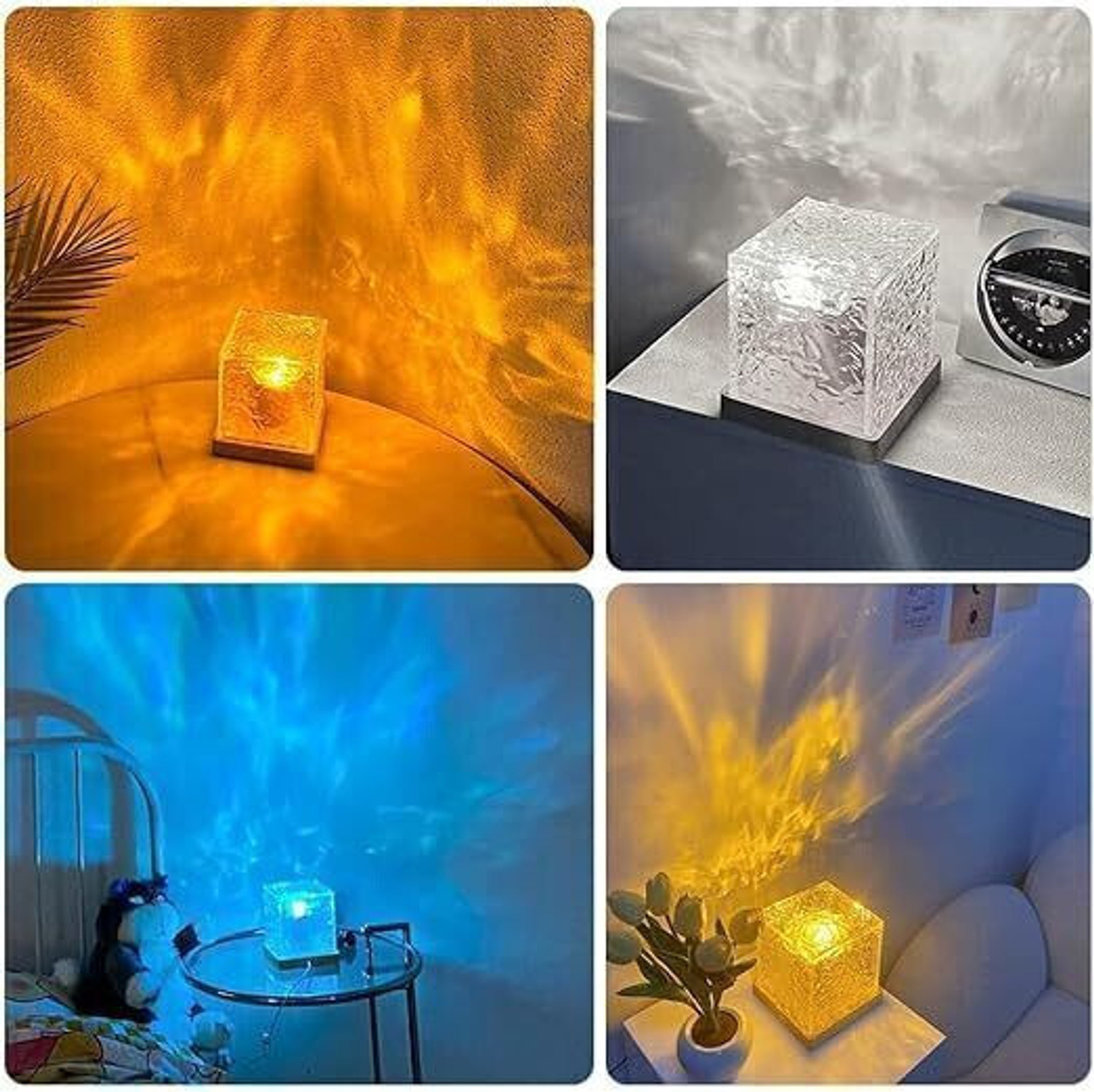Image of AADGEX Ocean Wave Water Night Light Projector 3D Water Wave Effect Table Lamp