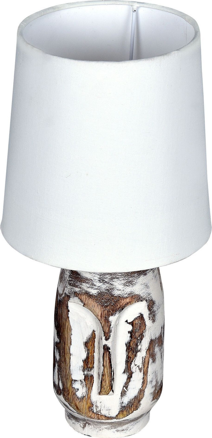 Image of Homesake Distress Small Oval Table Lamp for Bedroom Living Room Simple Retro Wood Table Lamp