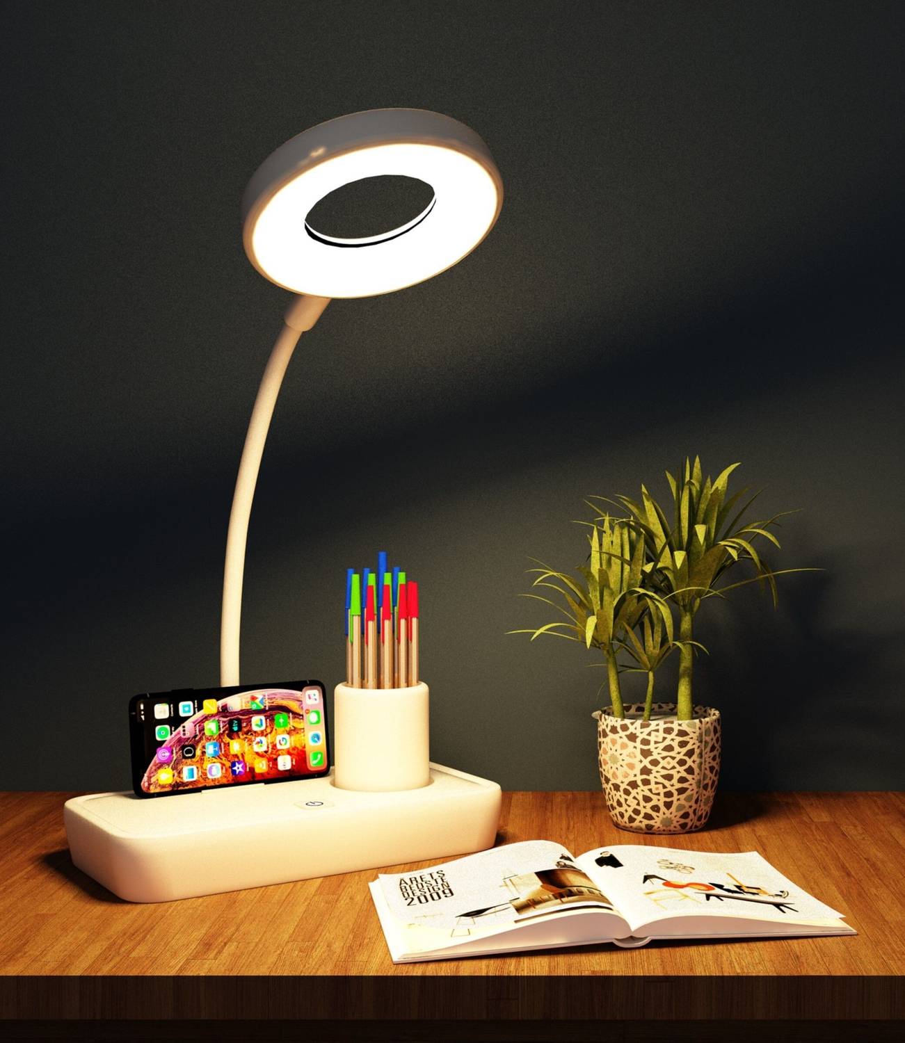 FIZZYTECH 360° Flexible Desk Lamp Light with Touch Control, 3 Sha