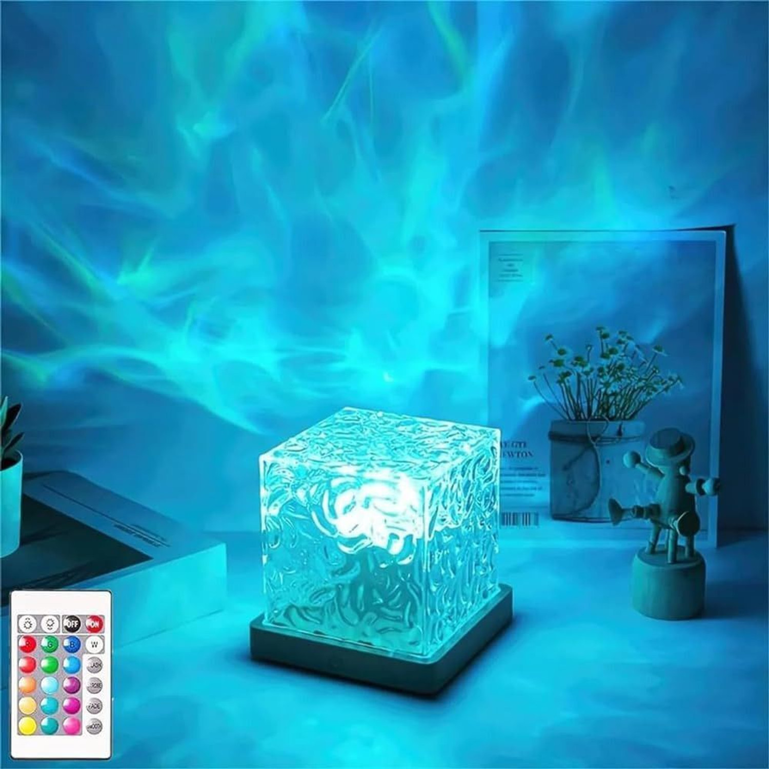 Image of Buzzomart Ocean Wave Projector Light, Romantic LED Night Light with 3D Water Wave Effect Night Lamp