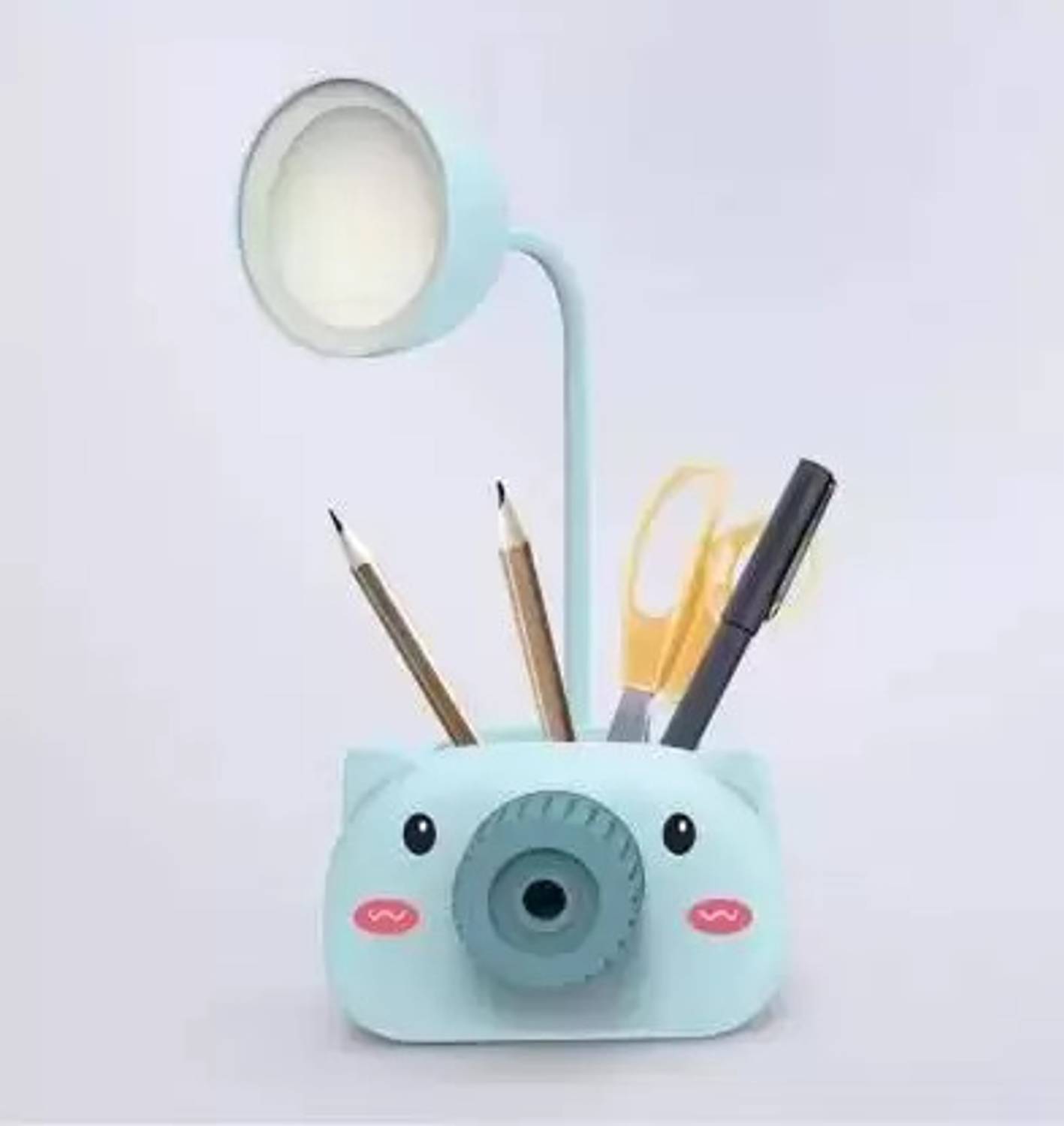AKR 4in1 Camera Shaped Lamp with Sharpener Pen Stand Mobile Stand with multicolour Night Lamp