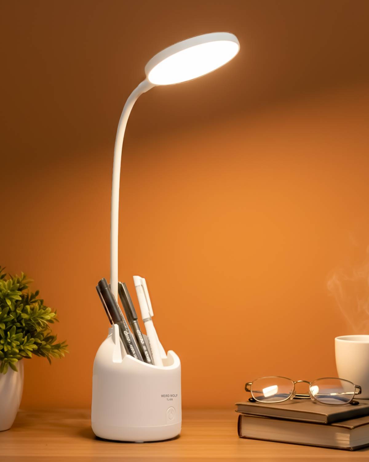 Rudefox by Weird Wolf 3 Color Mode Table Lamp for Study, Adjustab