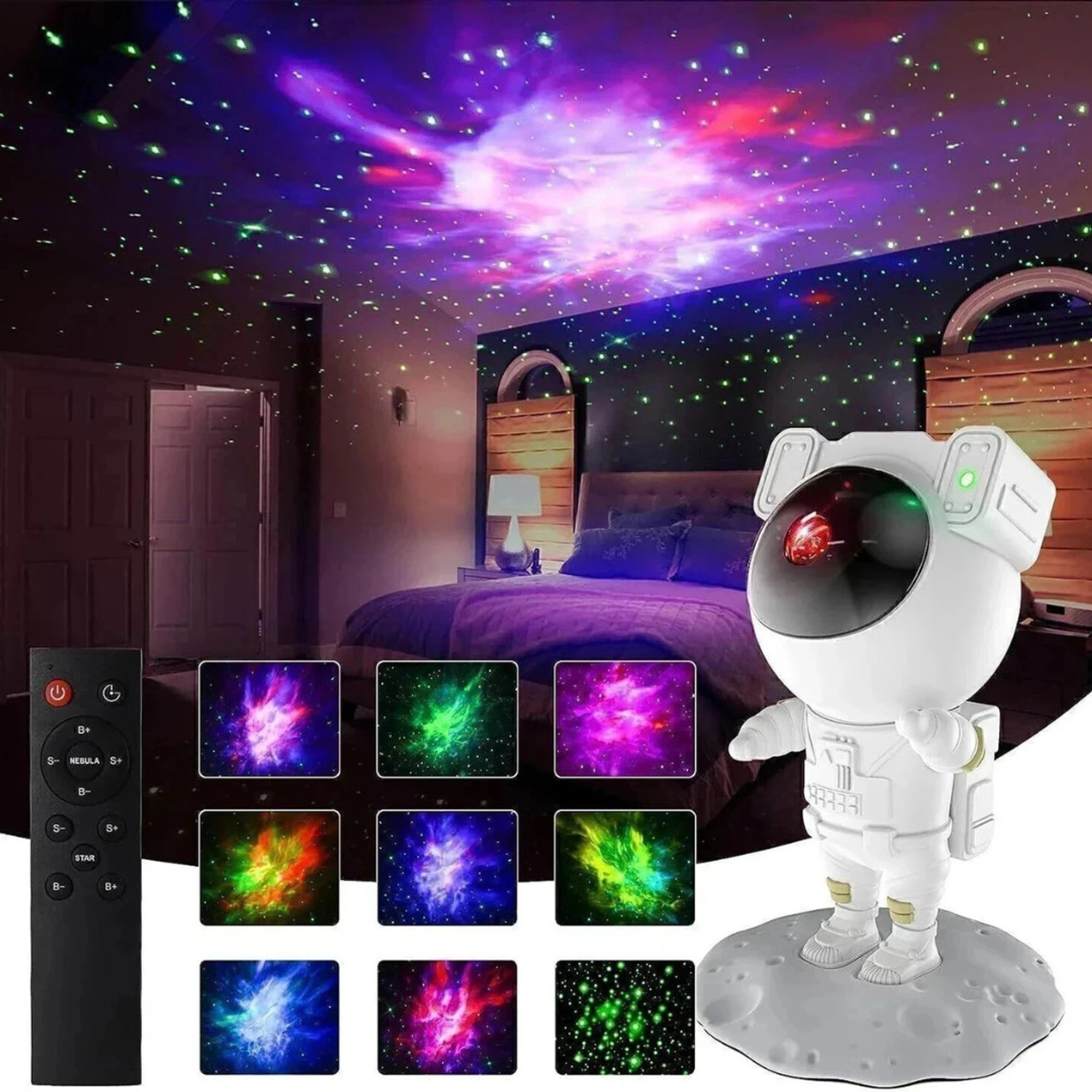 Image of Astronaut galaxy projector Astronaut Projector Lamp For Home Night Lamp (22 cm, White)