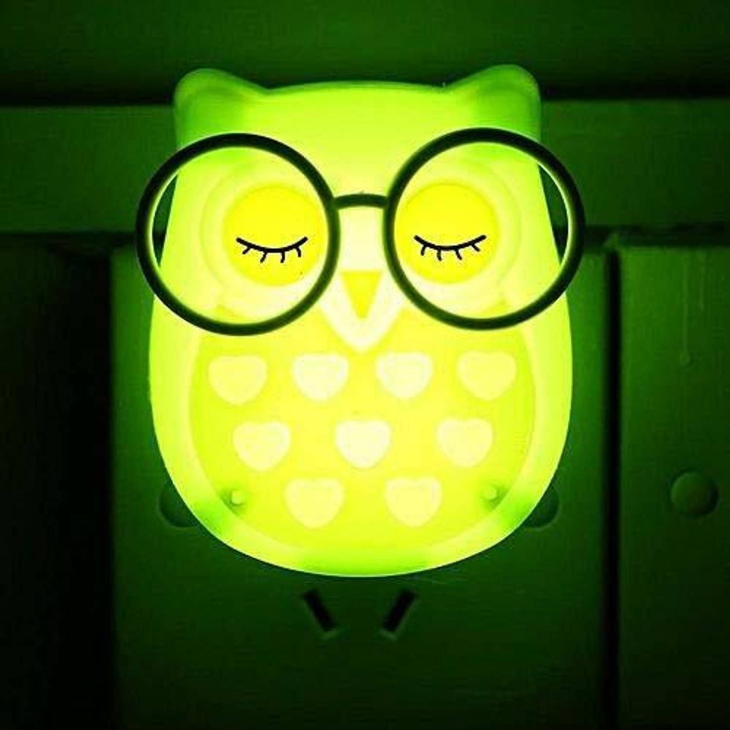 Ascension Plug in Owl Night Light ,Green (Pack of 1) Night Lamp
