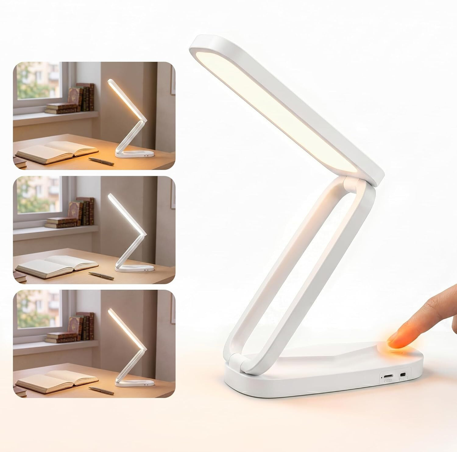 Image of CLPONE LED Desk Lamp Rechargeable Foldable for Study 3 Brightness Touch Control Study Lamp