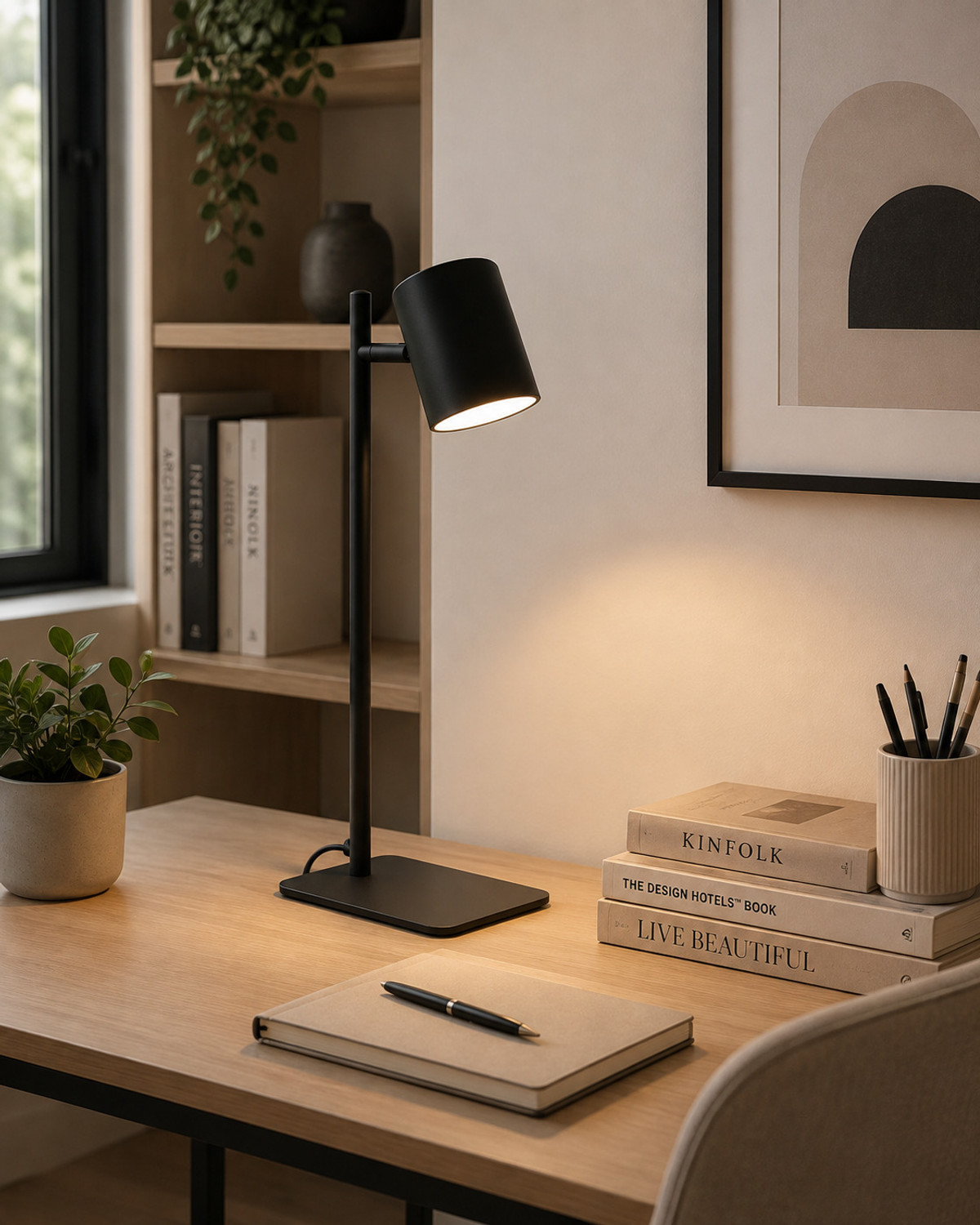 Image of Eglo Modern European Study Table Lamp | CEPPINO | Black | GU10 LED Study Lamp