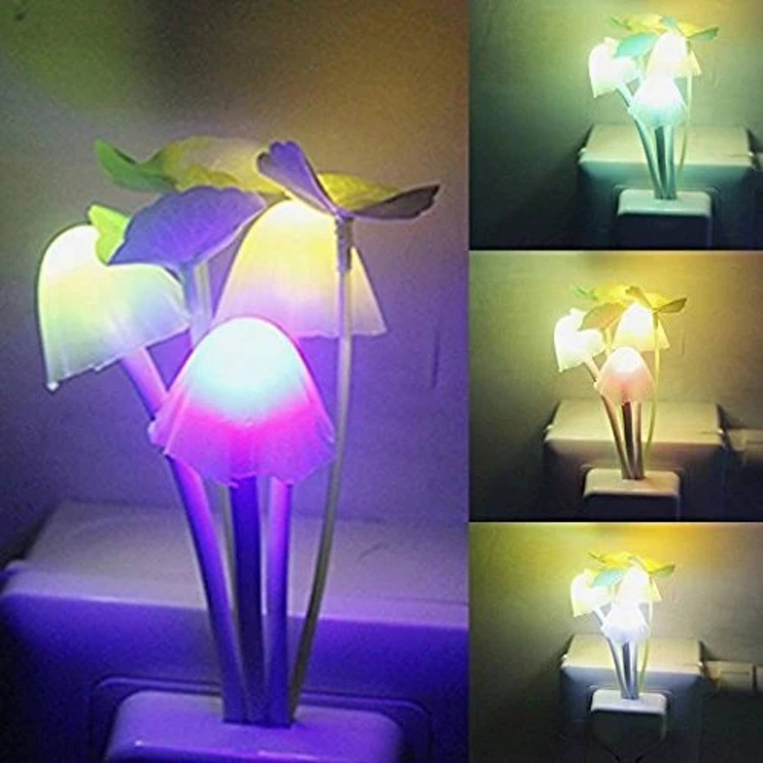 VEDZMe Sensor Led Mushroom Night Light Mushroom Lamp Plug-in LED