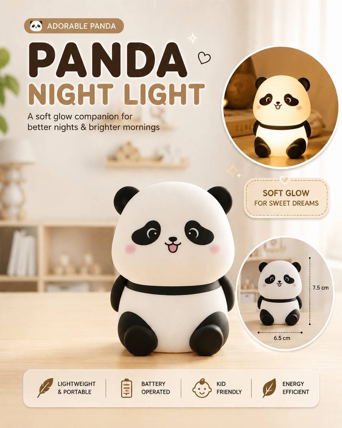 KAVIKJ Mini Panda LED Night Light - Image 5