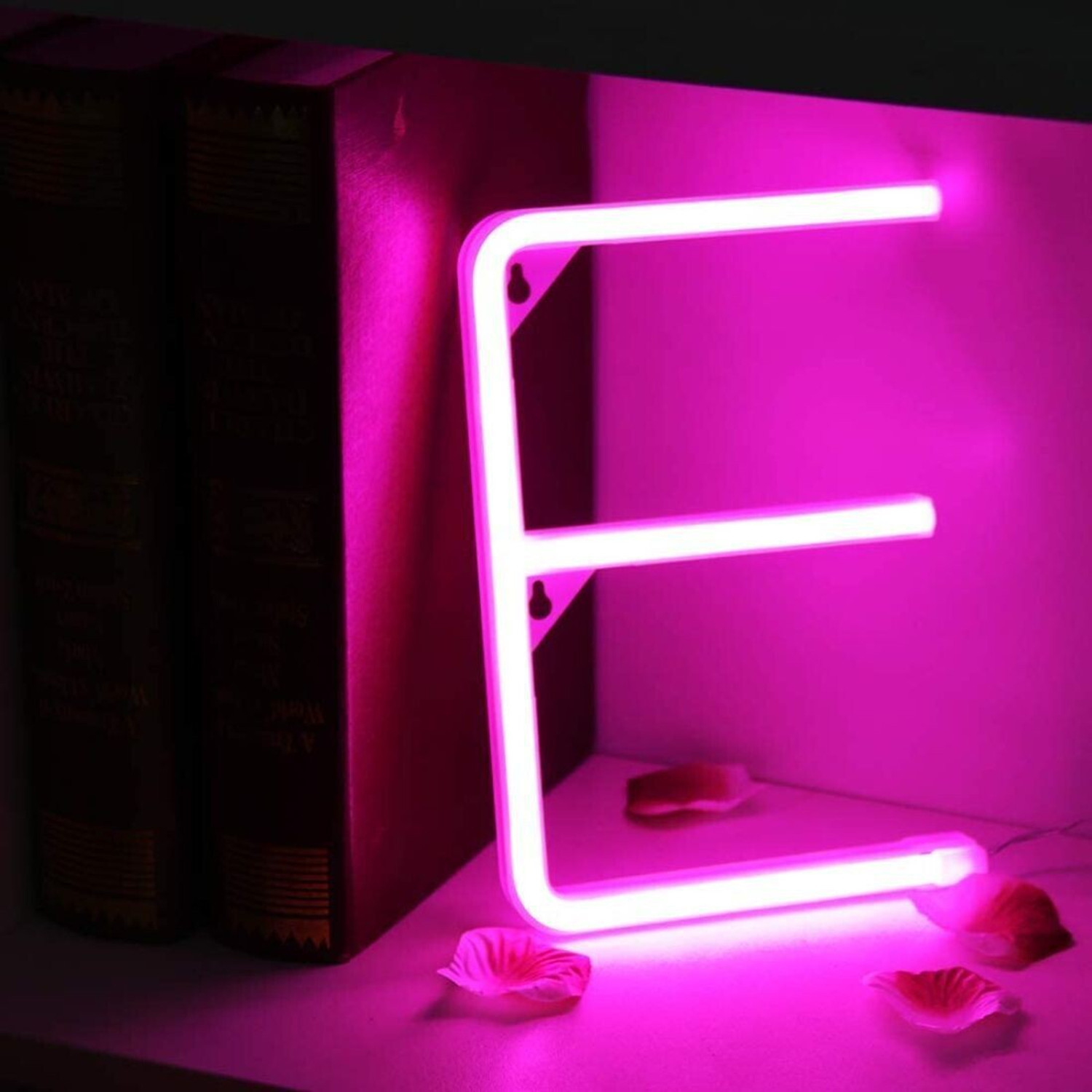 Image of Satyam Kraft Marquee Alphabet Shaped Neon Led Light for Home Decoration and Wall Lamp, Pink, 1 Piece (Letter-E) Night Lamp