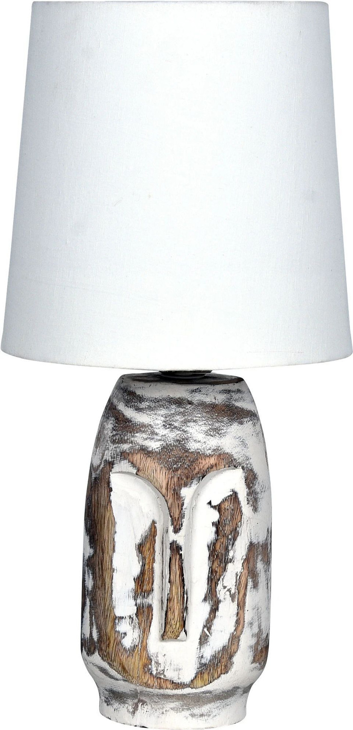 Image of Homesake Distress Small Oval Table Lamp for Bedroom Living Room Simple Retro Wood Table Lamp