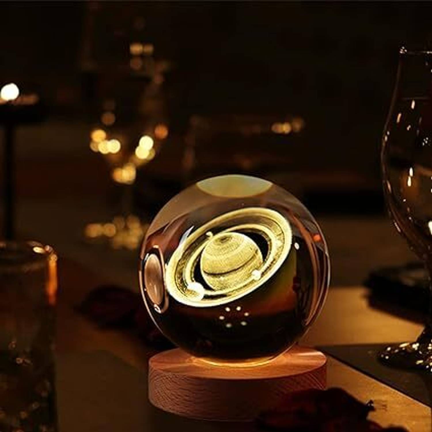 the anuja 3D Galaxy Crystal Ball Night Lamp,Solar System Crystal