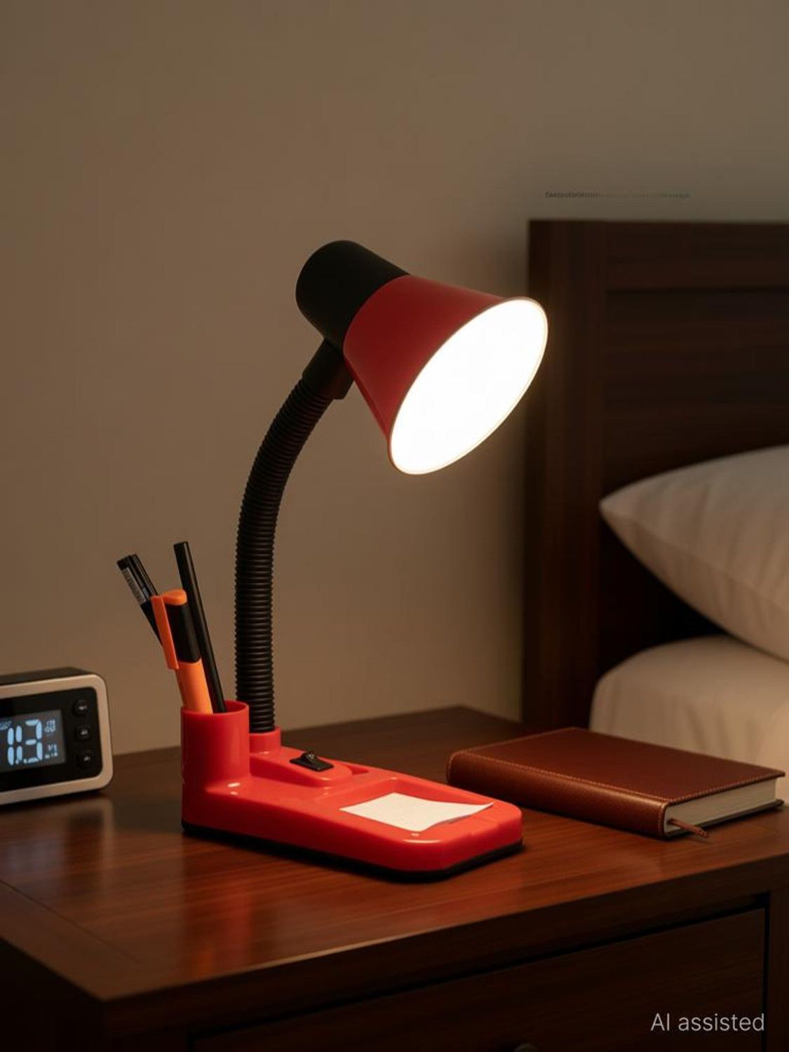 Image of Esscage Red Study lamp Desk Light for School and College Students Study Lamp