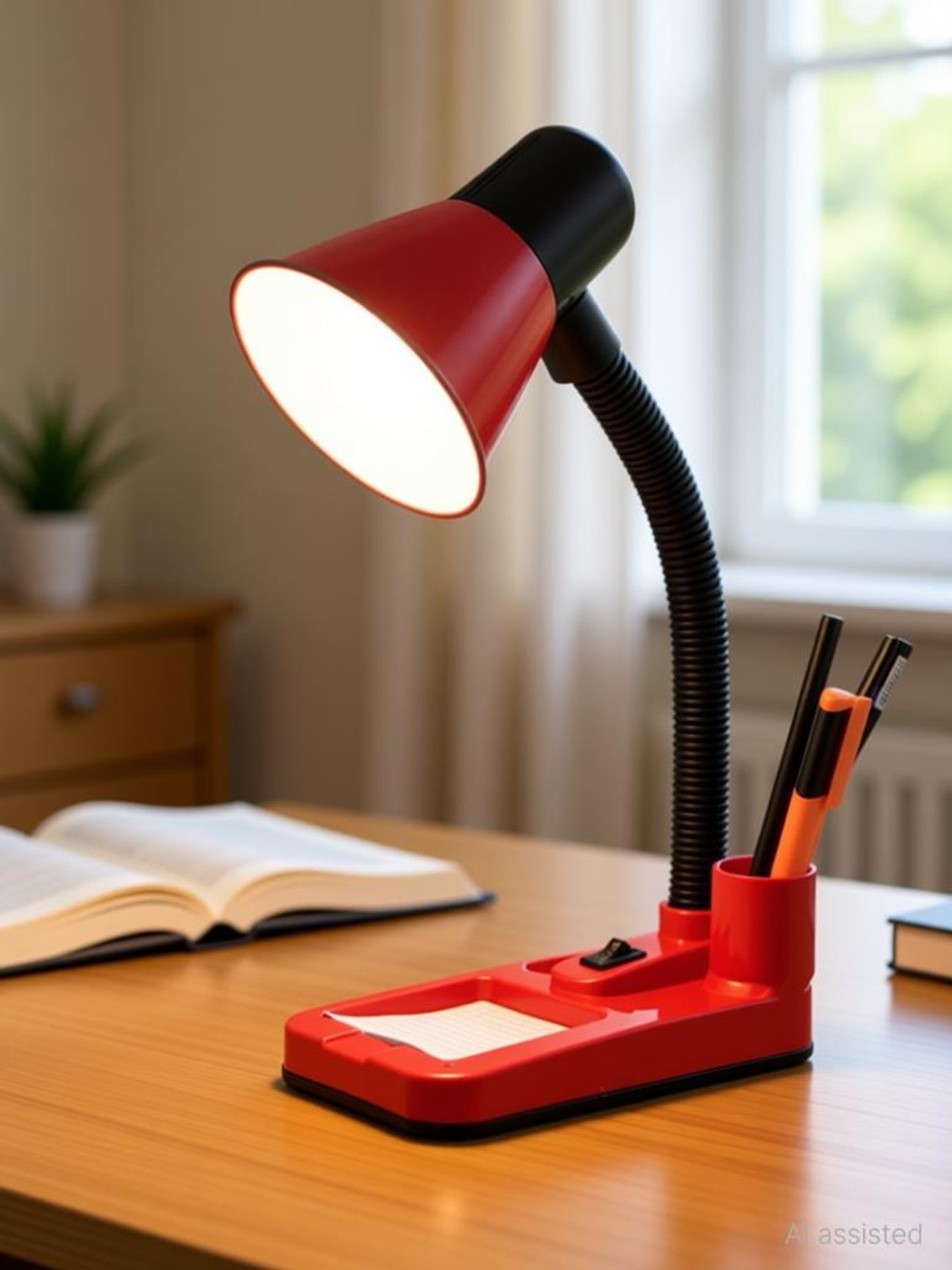 Image of Esscage Red Study lamp Desk Light for School and College Students Study Lamp