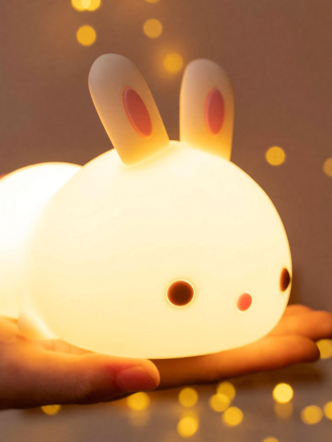 Image of JNSM Bunny Night Light for Kids,Cute Lamp Silicone Baby Night Light with Touch Sensor Night Lamp