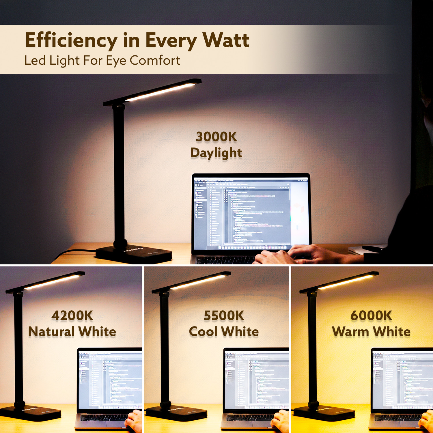 Image of AGARO Regal 5W LED Desk Lamp with Touch Control, Multiple Color Modes & Brightness Study Lamp
