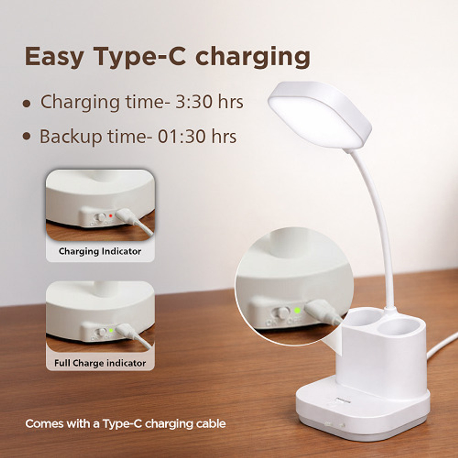 Image of PHILIPS 5W CLARO LED Desk Light, 3-in-1 , EyeComfort Technology, Adjustable Design Table Lamp