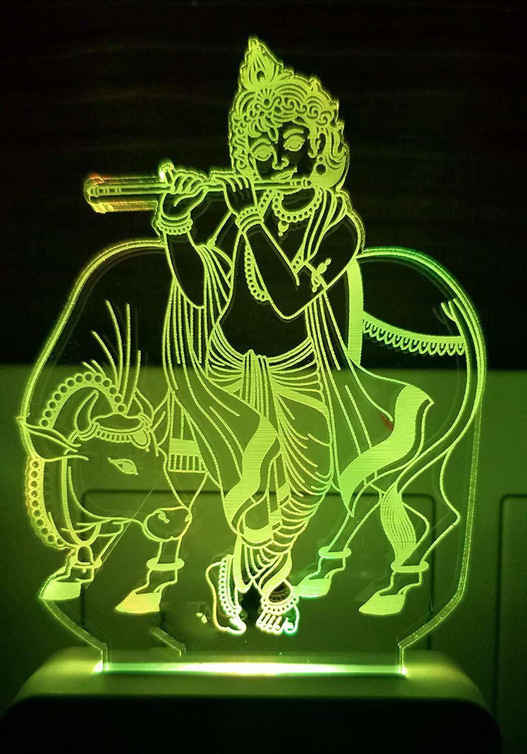 Shayona 3D Night Lamp of Lord Krishna Night Lamp Night Lamp (13 c