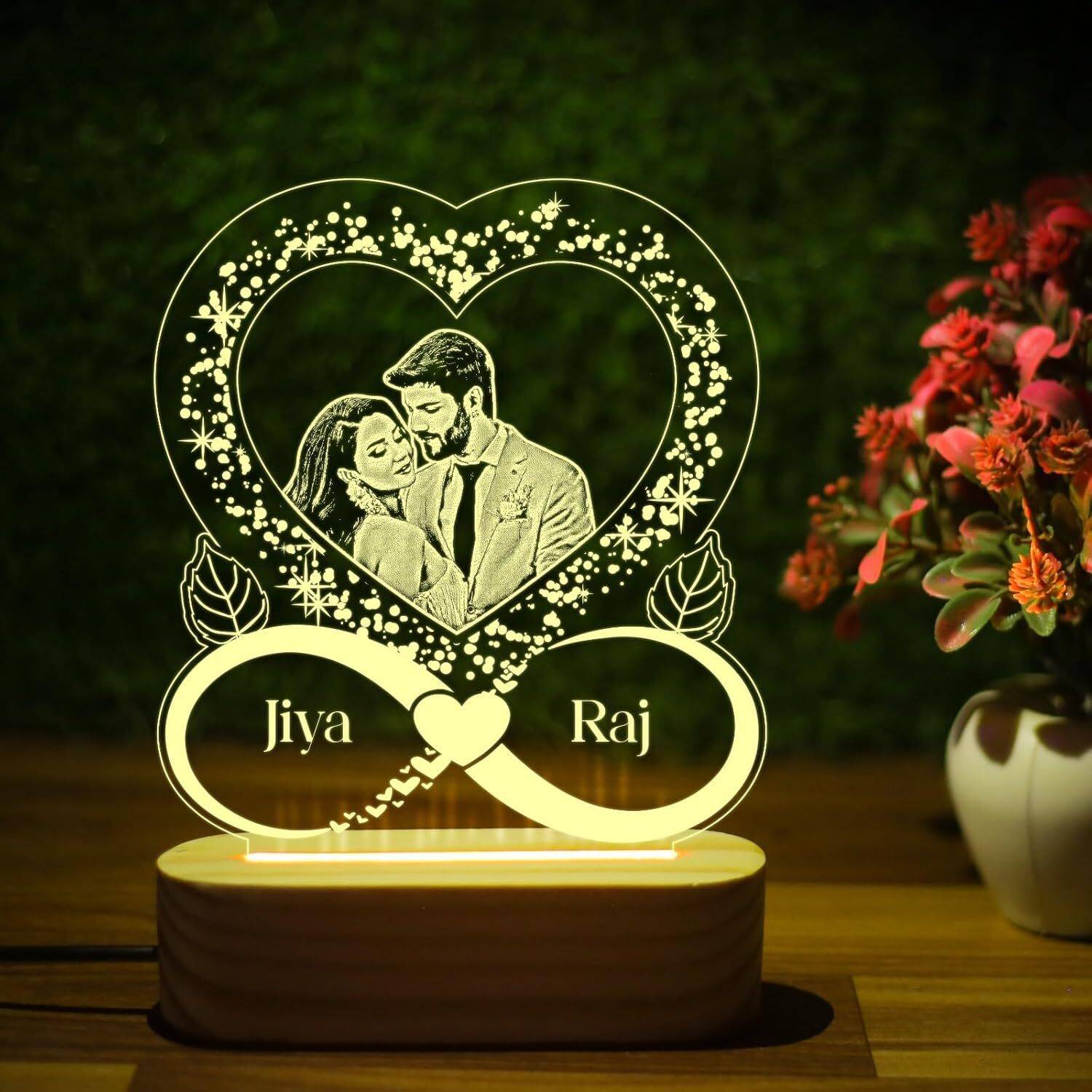 GR Gift Shop Customised LED Photo Lamp, Anniversary Gift for Coup