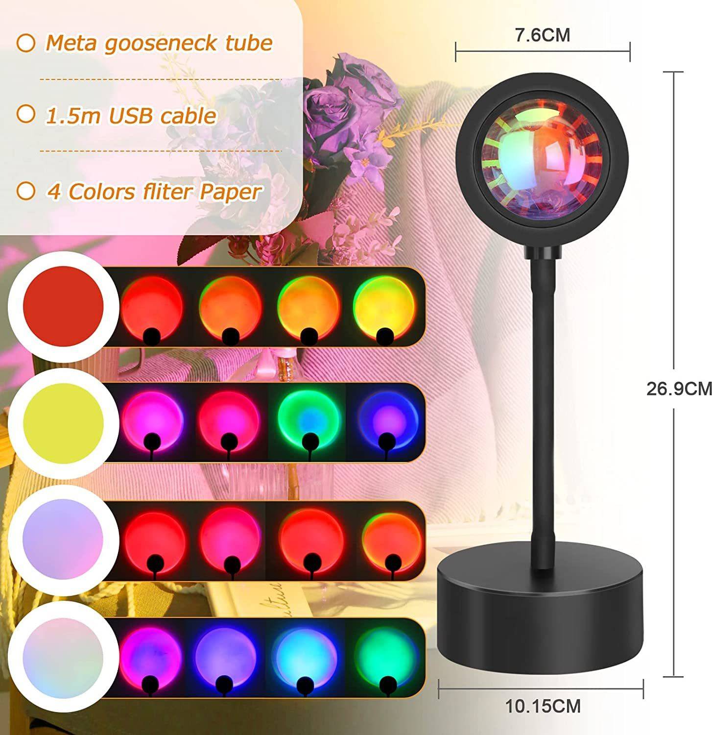 ASTOUND Sunset Lamp,Sunset Projection lamp with 24 Keys Remote Control Night Lamp