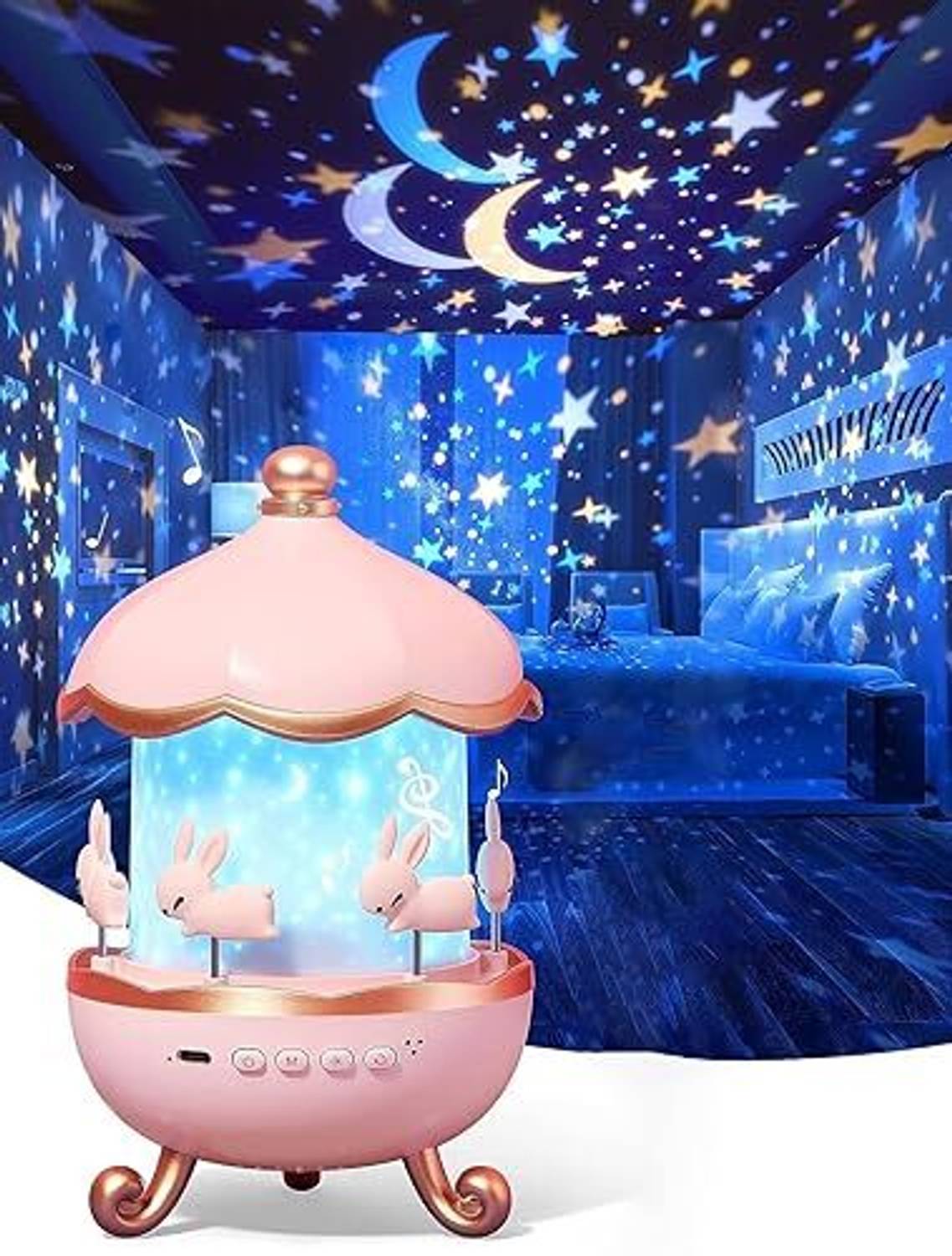 aarabdh ventures Bunny's Carousel night projector Night Lamp