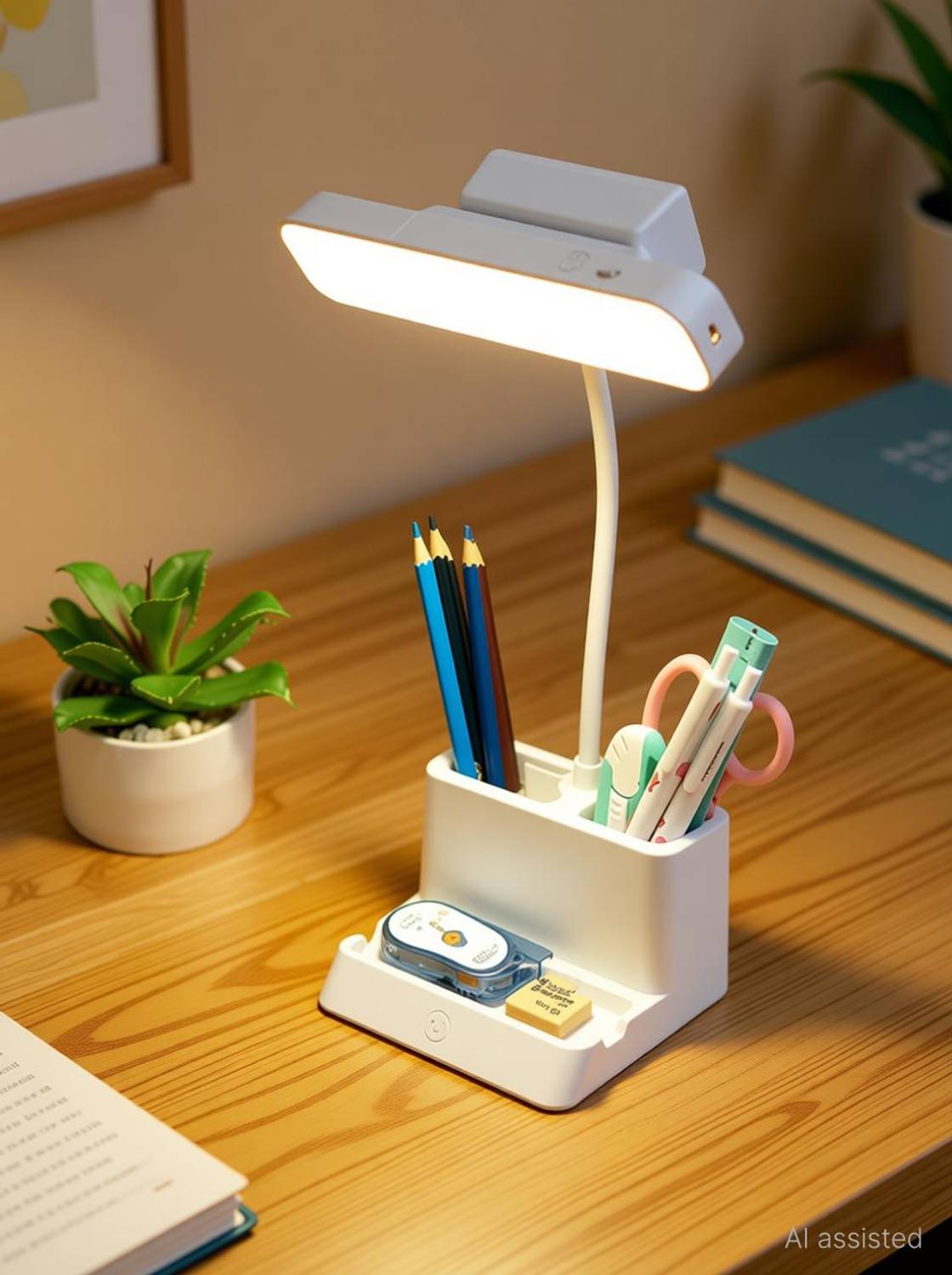 iDOLESHOP LED Desk Lamp with Pen Holder - Image 2