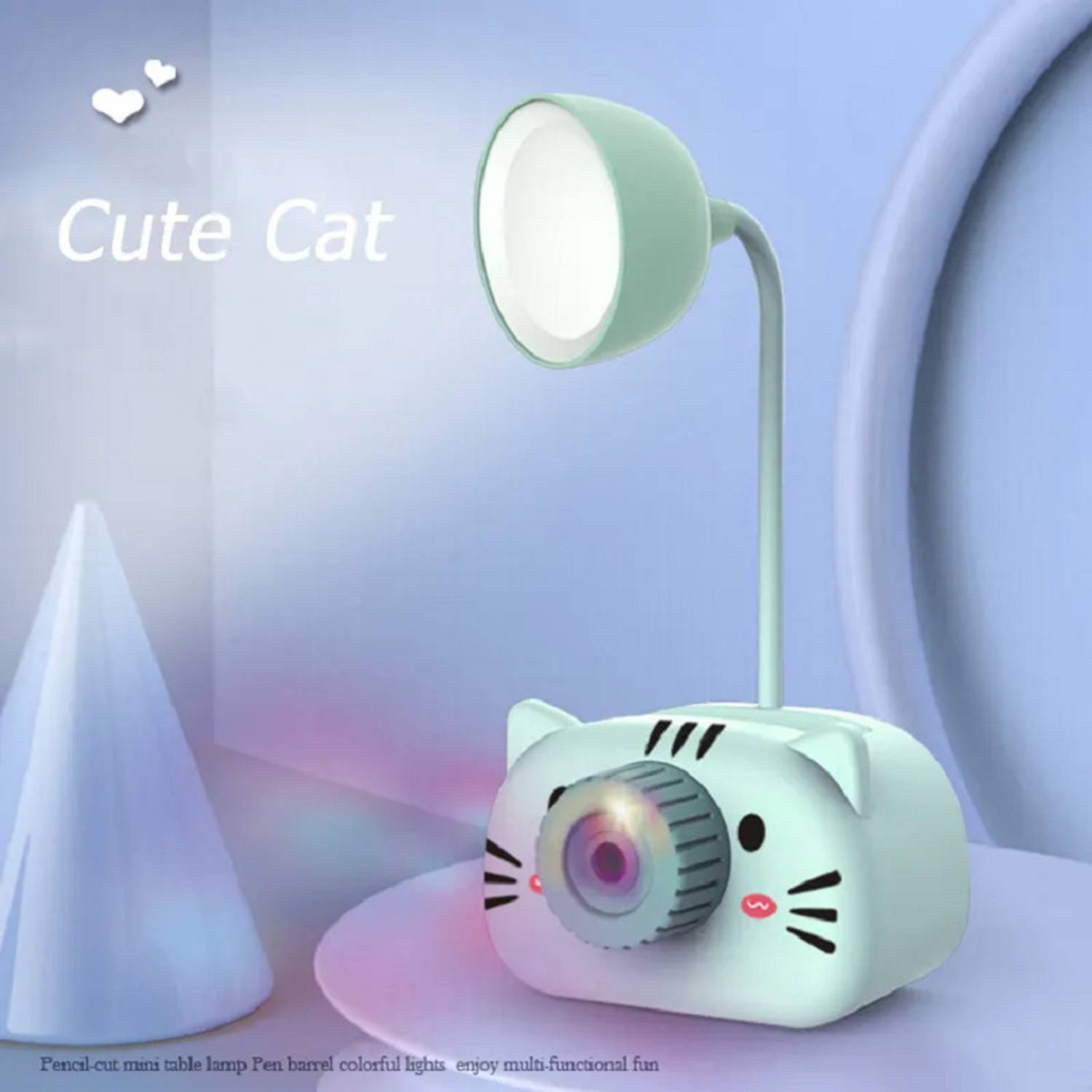 AKR 4in1 Camera Shaped Rechargeable Lamp with Sharpener Pen Stand mobile stand Table Lamp
