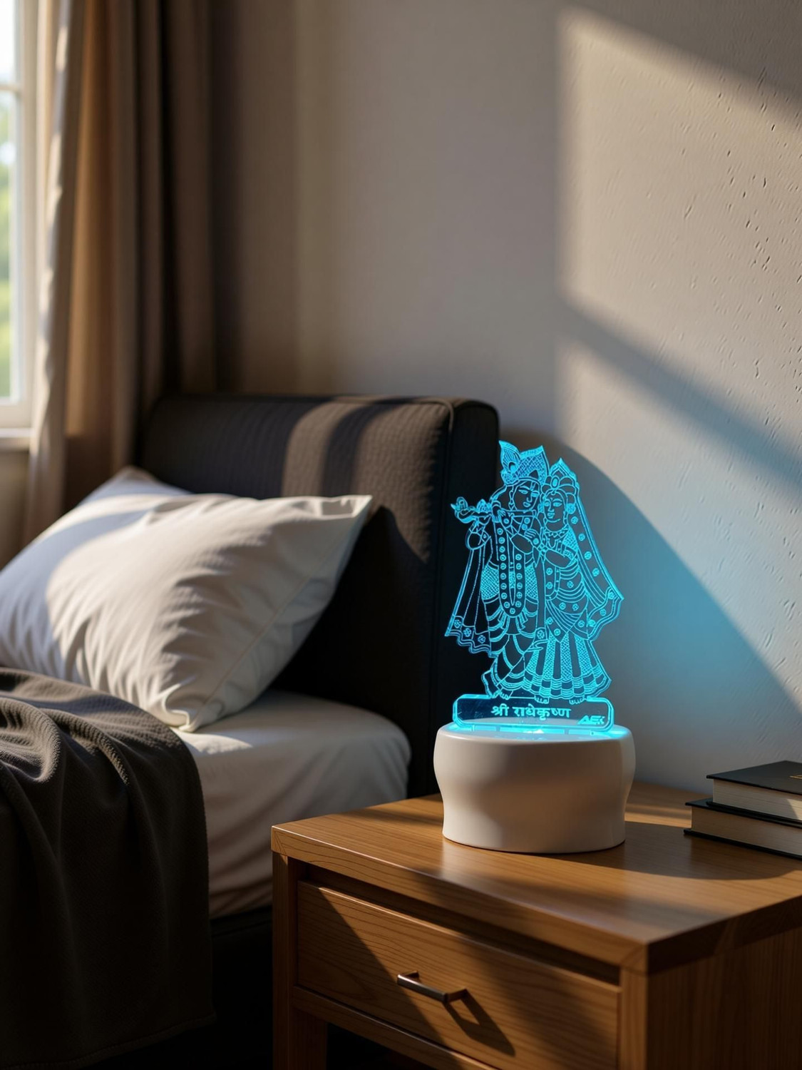 Image of Omniverse RADHE KRISHNA FANCY NIGHT LAMP 627 Night Lamp (13 cm, MULTICOLOR LED LIGHT 7 COLOR AUTOMATIC CHANGE)