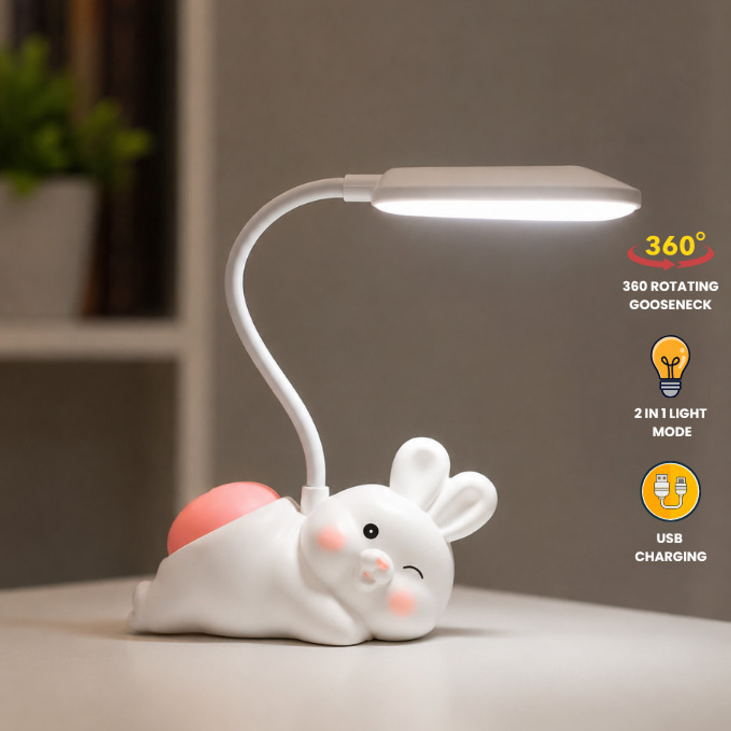 Image of UDropMore LEO Table lamp (White Rabbit) Table Lamp
