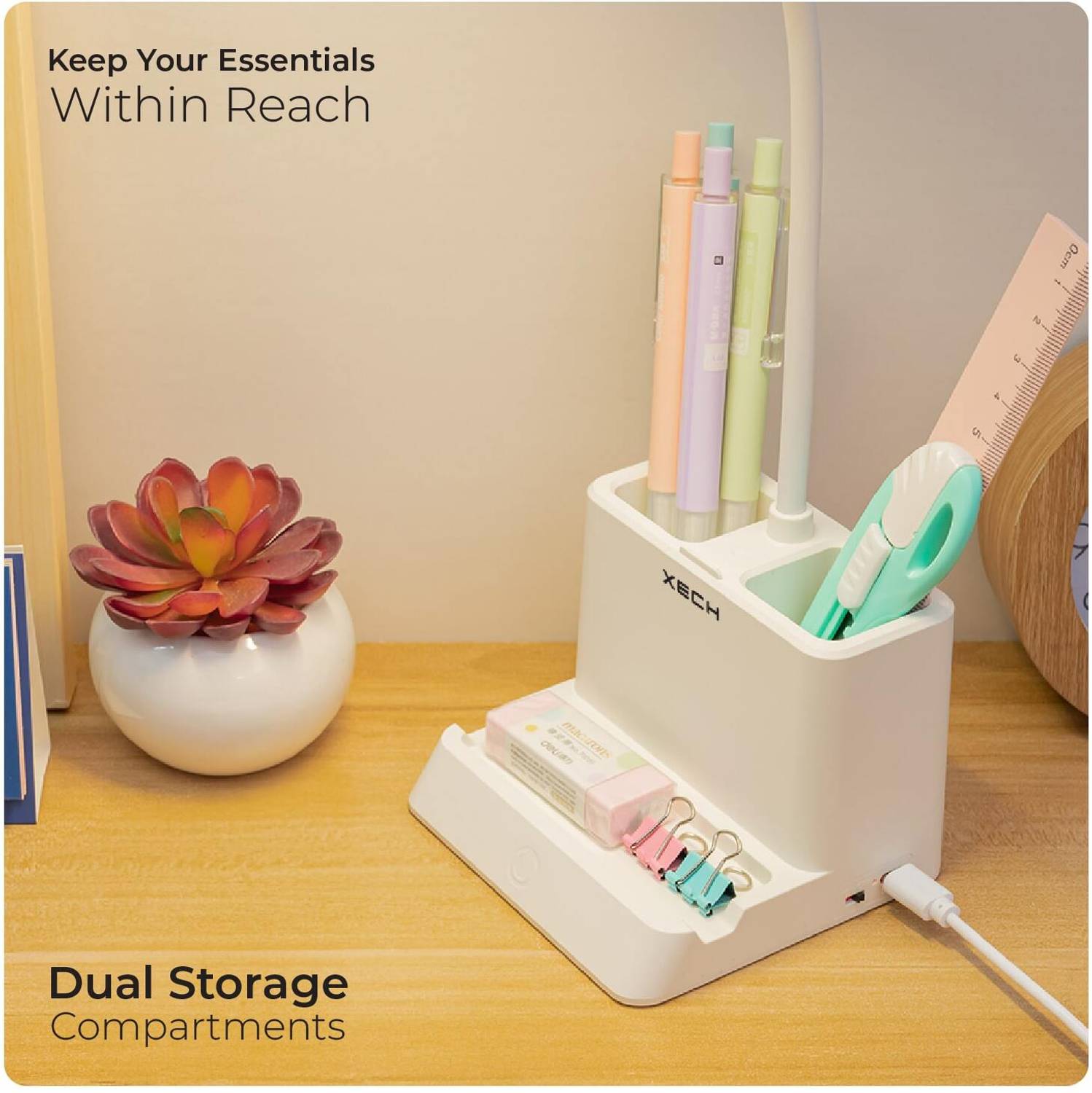 Xech Desky Lite Table Lamp with Pen Stand - Image 4
