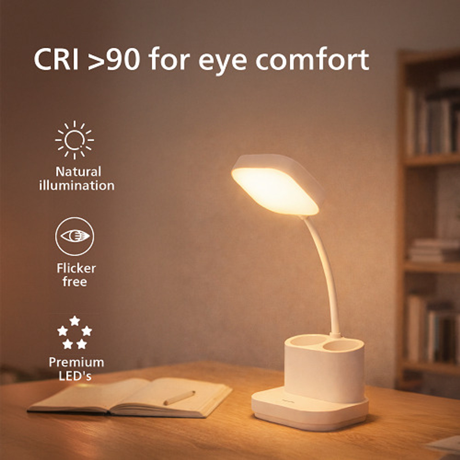 Image of PHILIPS 5W CLARO LED Desk Light, 3-in-1 , EyeComfort Technology, Adjustable Design Table Lamp